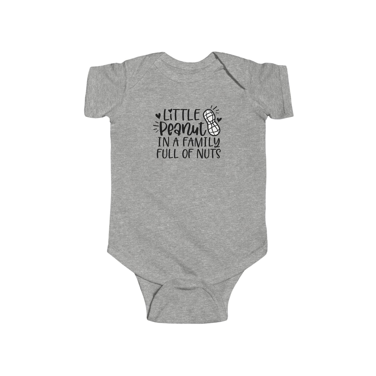 Body de bebé "Pequeño Maní en una Familia Llena de Frutos Secos": Divertido body con diseño de maní y corazón