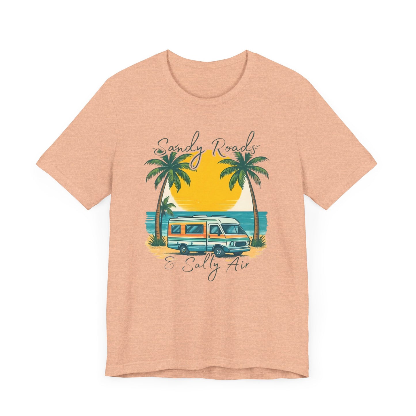 Camiseta Sandy Roads & Salty Air: Camisa playera ligera para mujer para días costeros y ambiente veraniego.