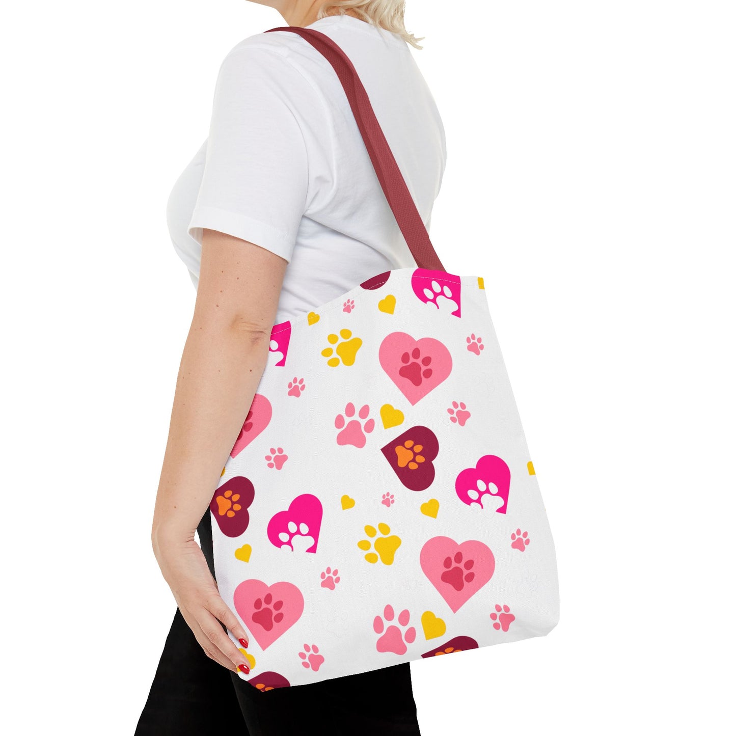 Bolsa de mano con estampado de patas y corazón | Pet Lover Everyday Carry-All