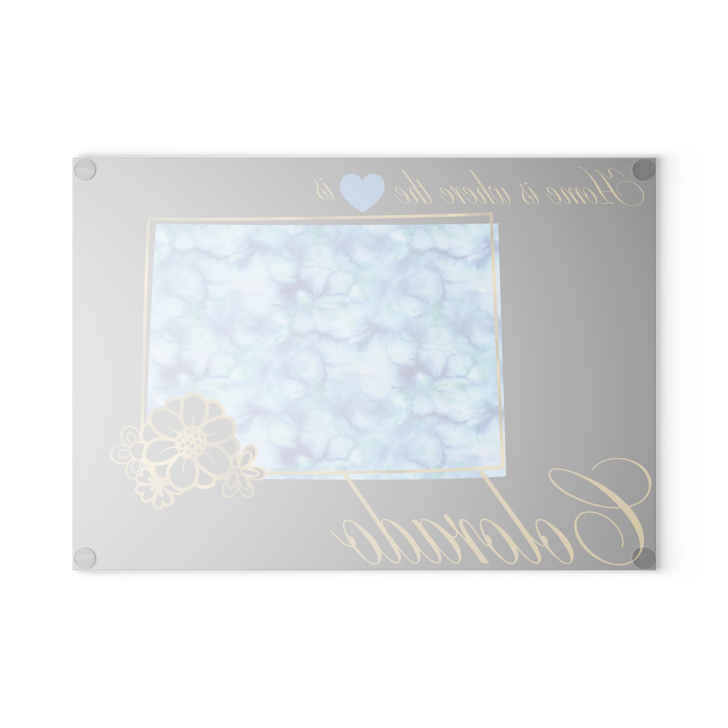 💙 Colorado Floral State Cutting Board – Mountain State Elegance with a Blue Sky Twist 🌲