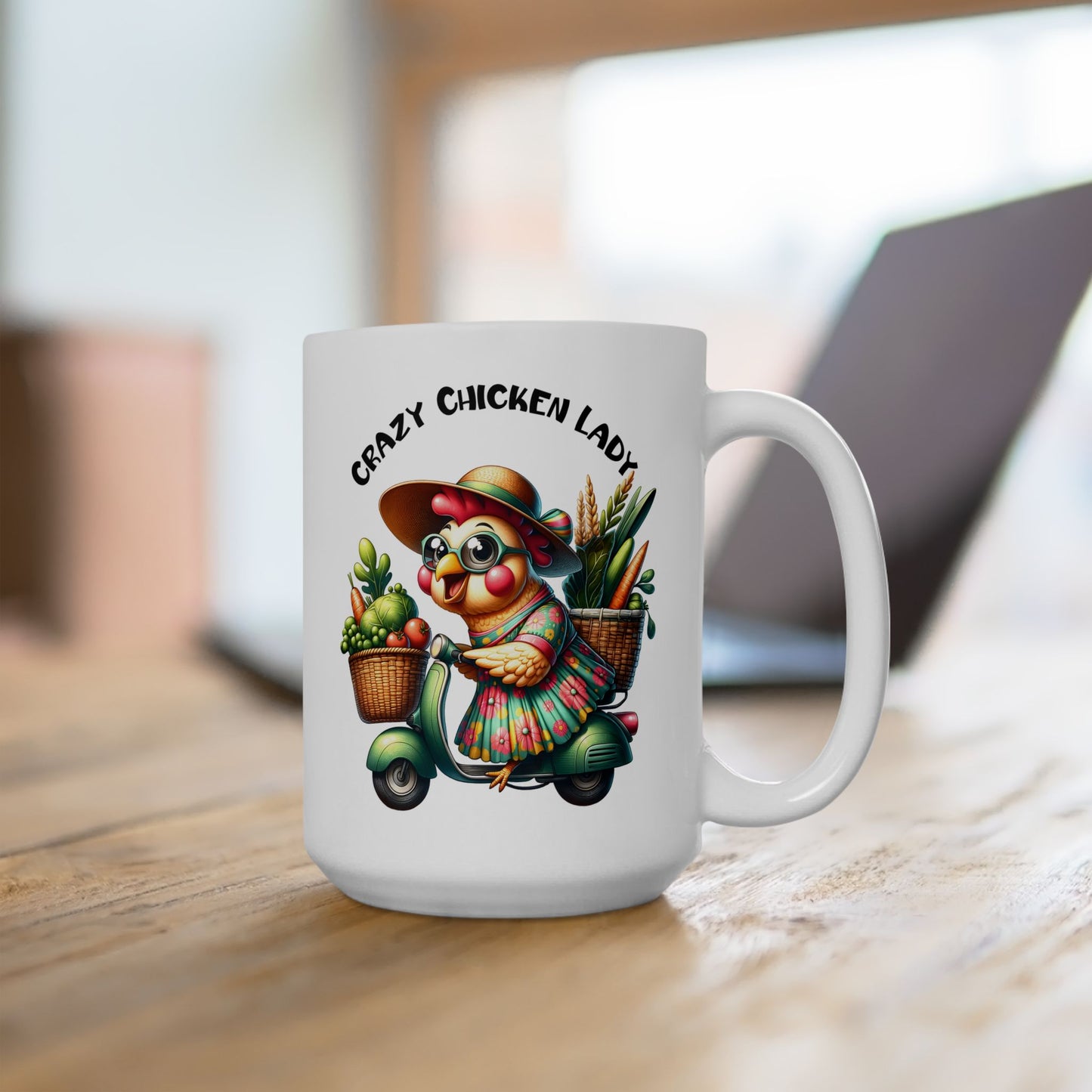 Pollito Veggie Amante de los Patinetes - Taza de Café con Pollito y Patinete 🛵🌽