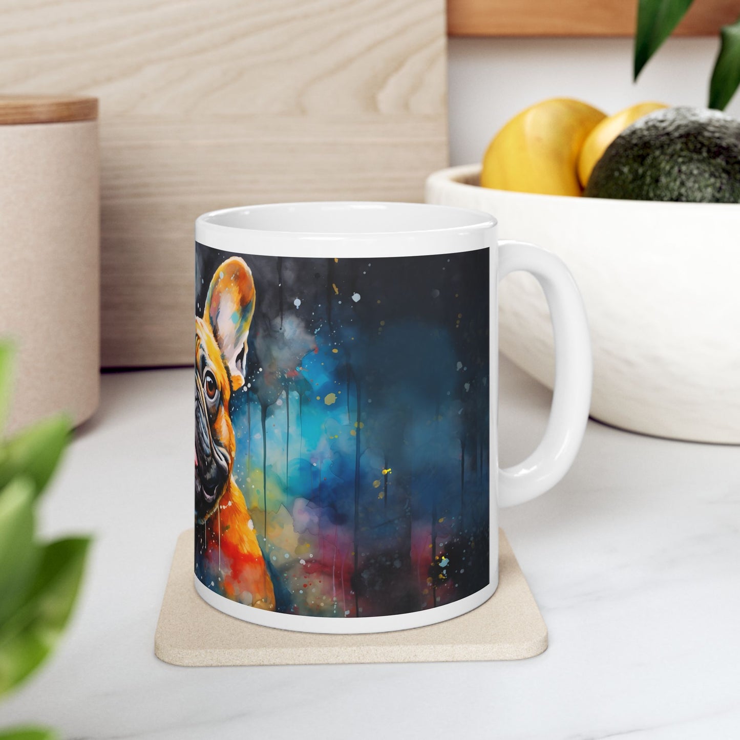 Taza de acuarela de bulldog francés: ¡un homenaje impresionante a tu cachorro favorito!