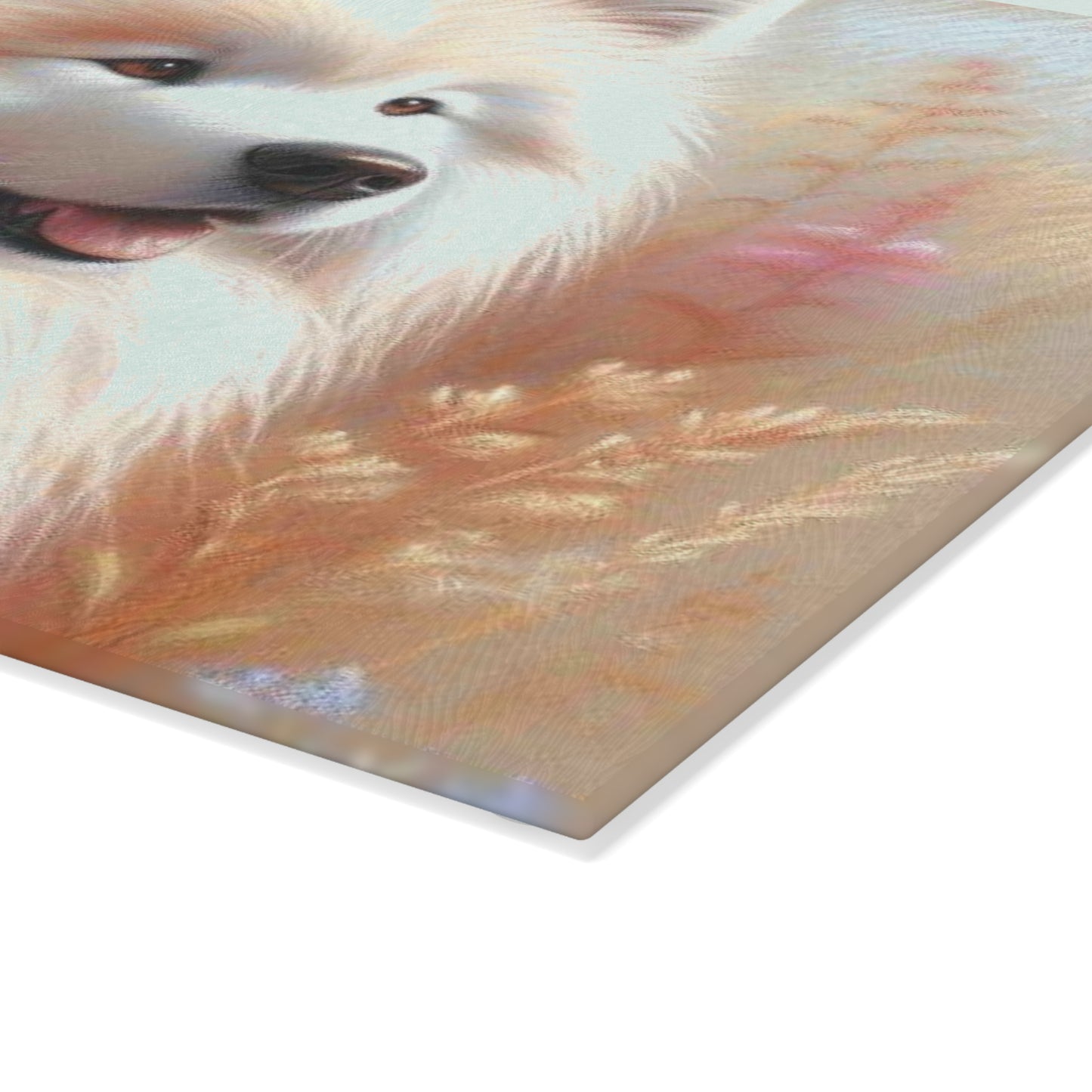 🐶 Samoyed Meadow Bloom Cutting Board – Fluffy White Charm for Your Kitchen 🌸