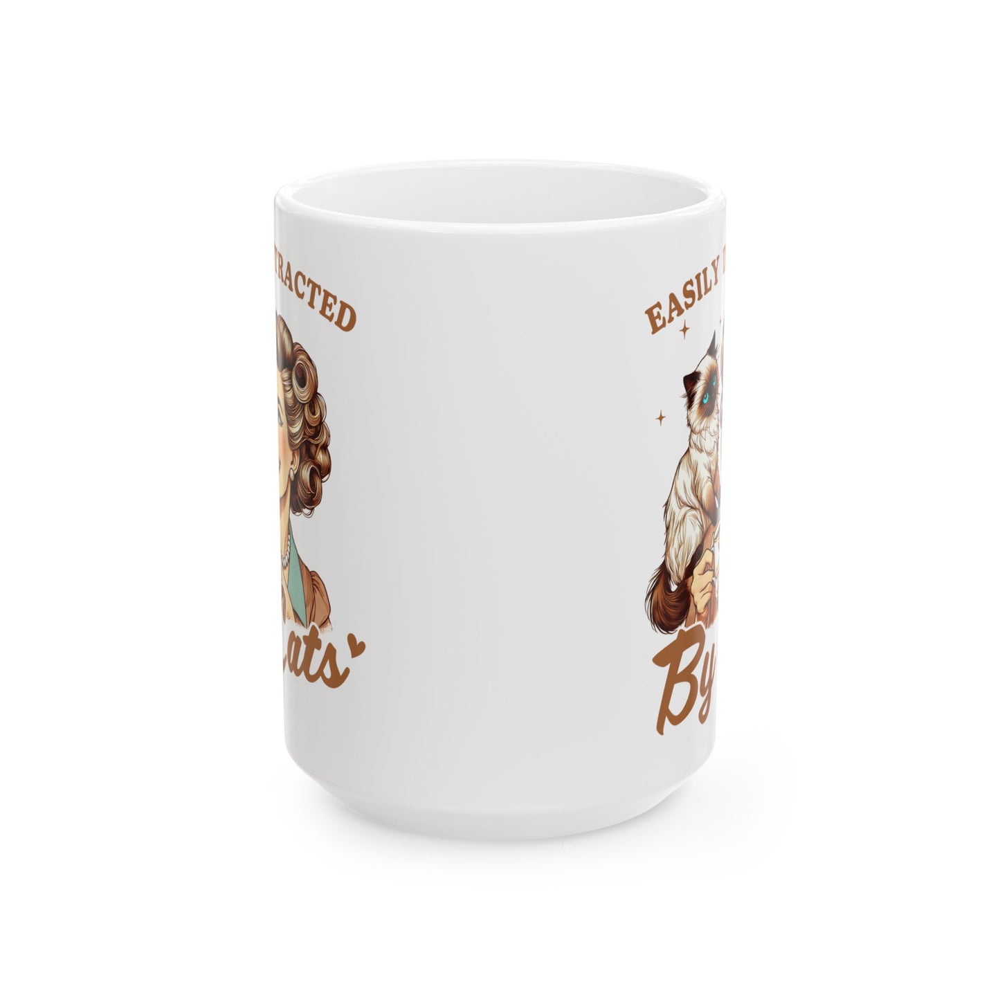 🐱 Easily Distracted By Cats Mug – Purrfectly Charming for Cat Lovers ☕