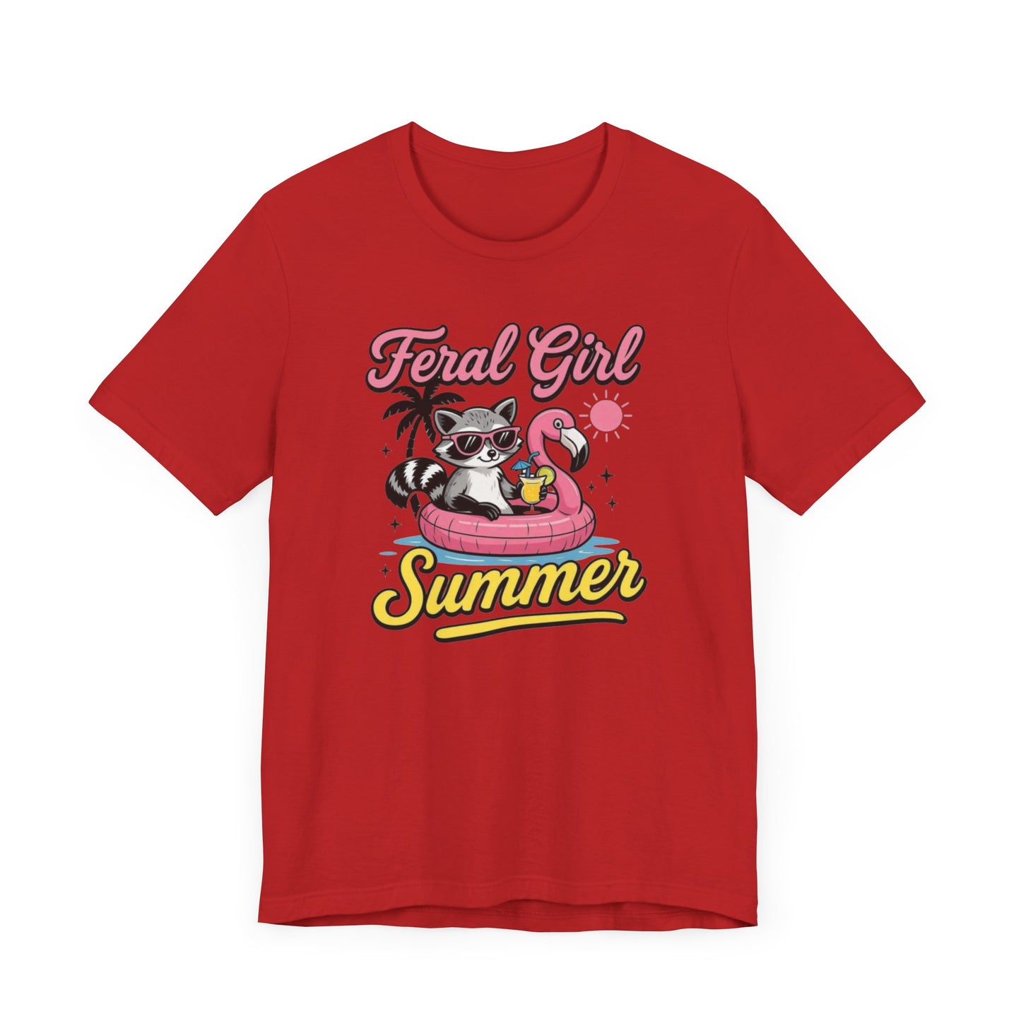 Camiseta de verano para chica salvaje: Mapache divertido con vuelo | Camiseta de verano para mujer