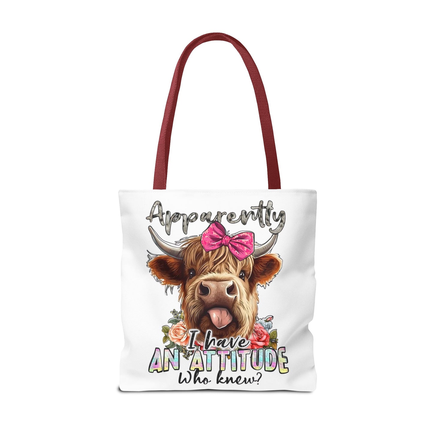 🐄 Al parecer, tengo actitud: bolso tote Sassy Cow con lazo rosa 🌸