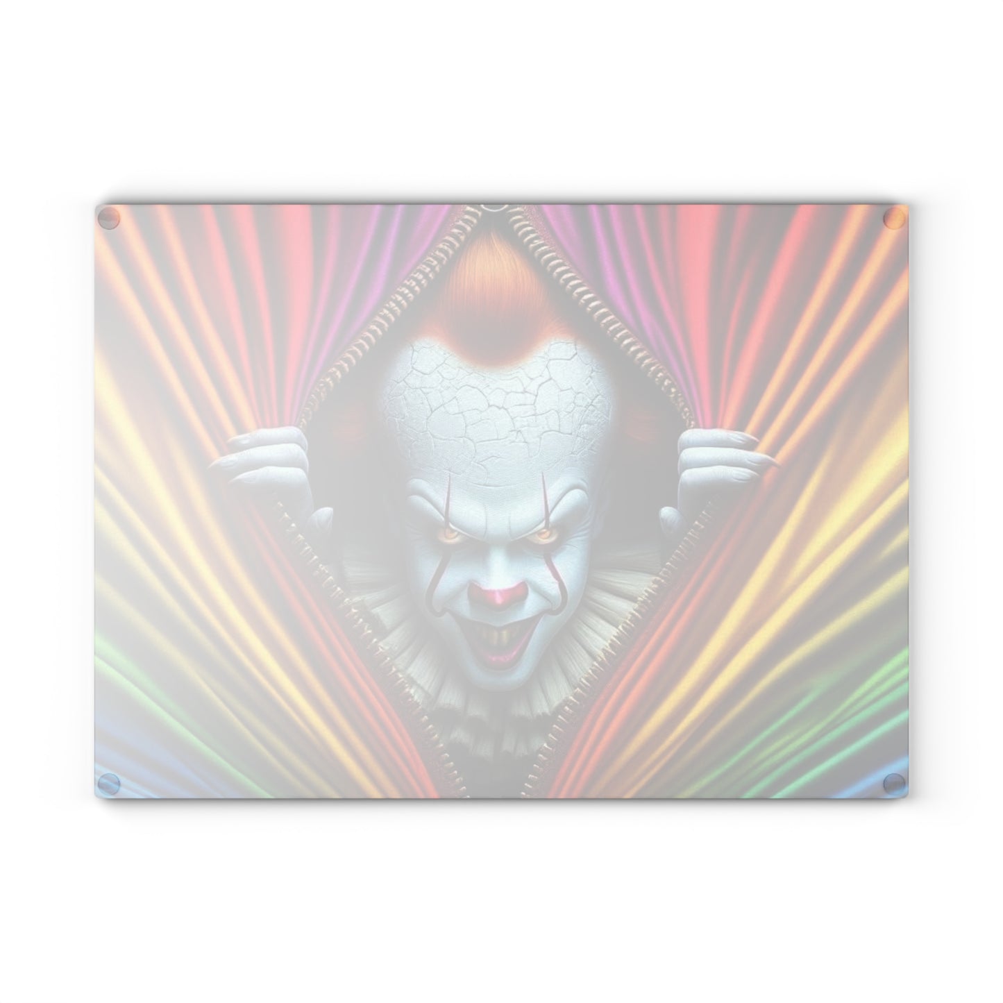 🎪 Rainbow Zipper Clown Cutting Board – A Bold Pop of Chaos for Your Kitchen