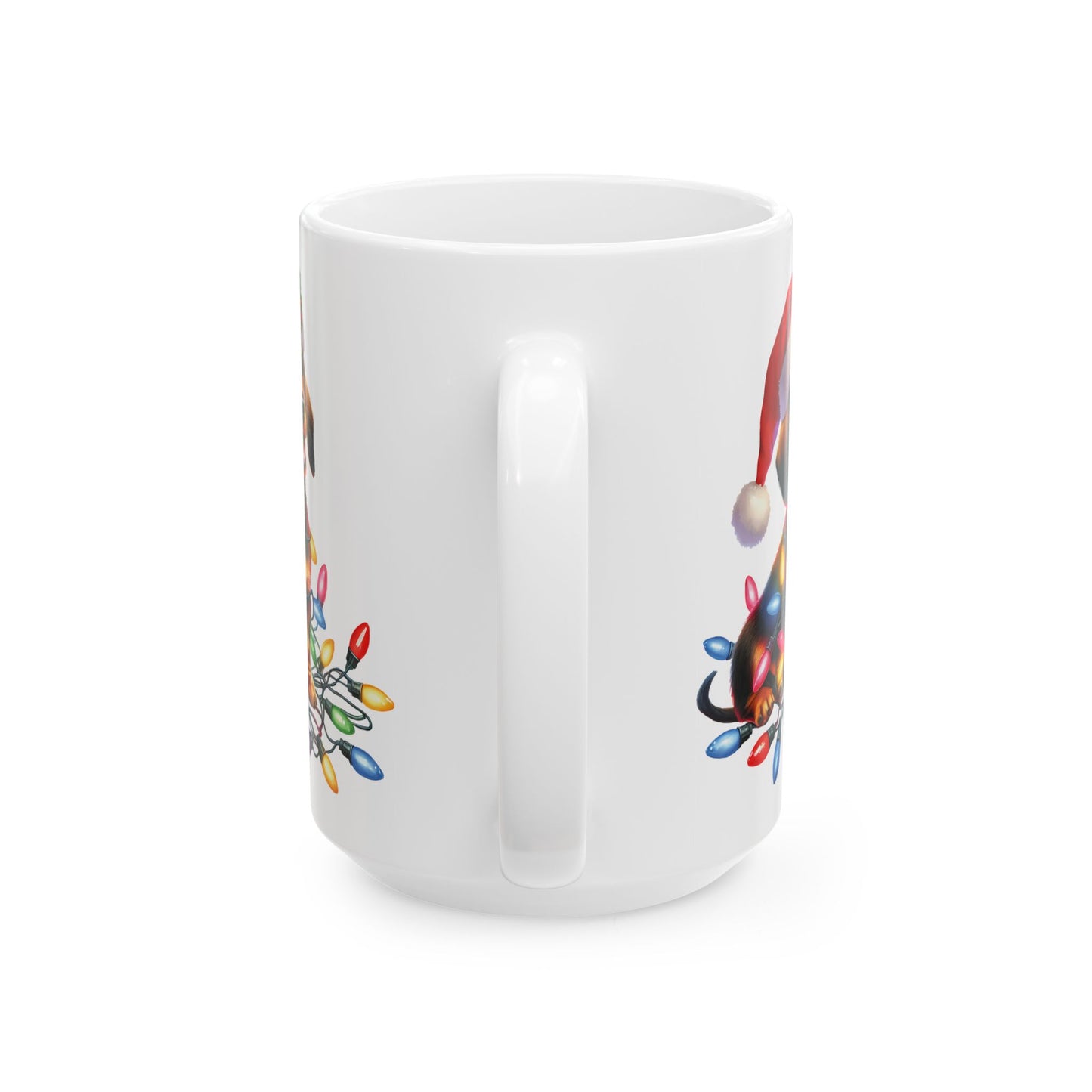 🎄 Dachshund Christmas Lights Mug – Festive Wiener Dog Cheer in Every Sip 🎁