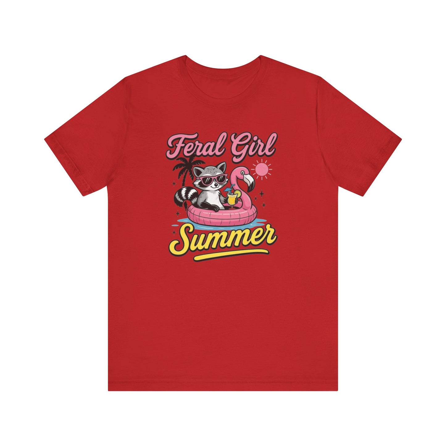 Camiseta de verano para chica salvaje: Mapache divertido con vuelo | Camiseta de verano para mujer