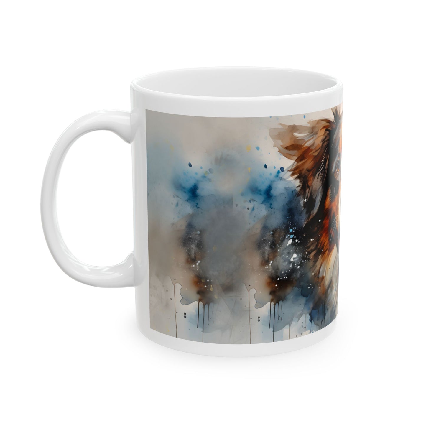 Taza de acuarela de pastor australiano: ¡una explosión de color y personalidad!