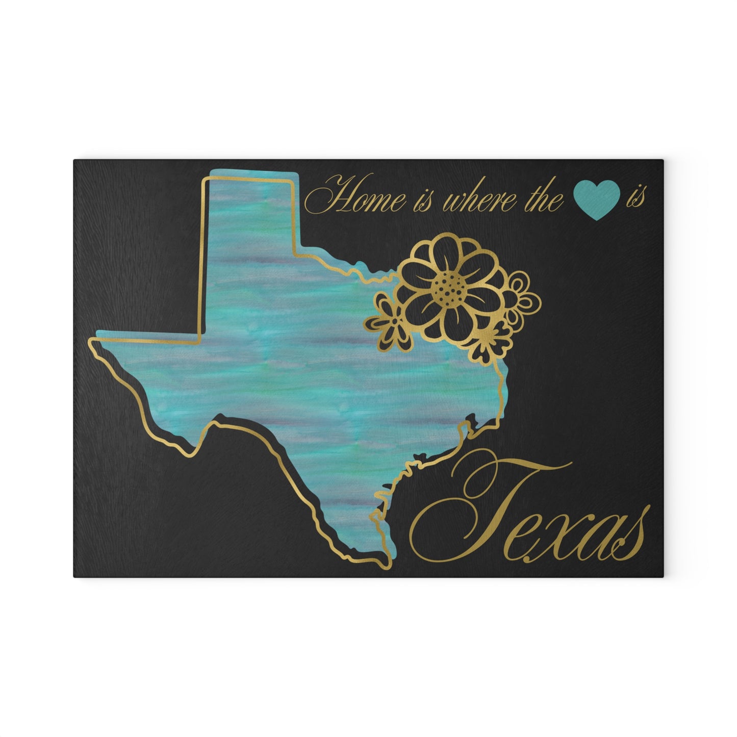 🟡 Texas Pride Floral Cutting Board – Rustic Southern Charm for Your Kitchen 🌻