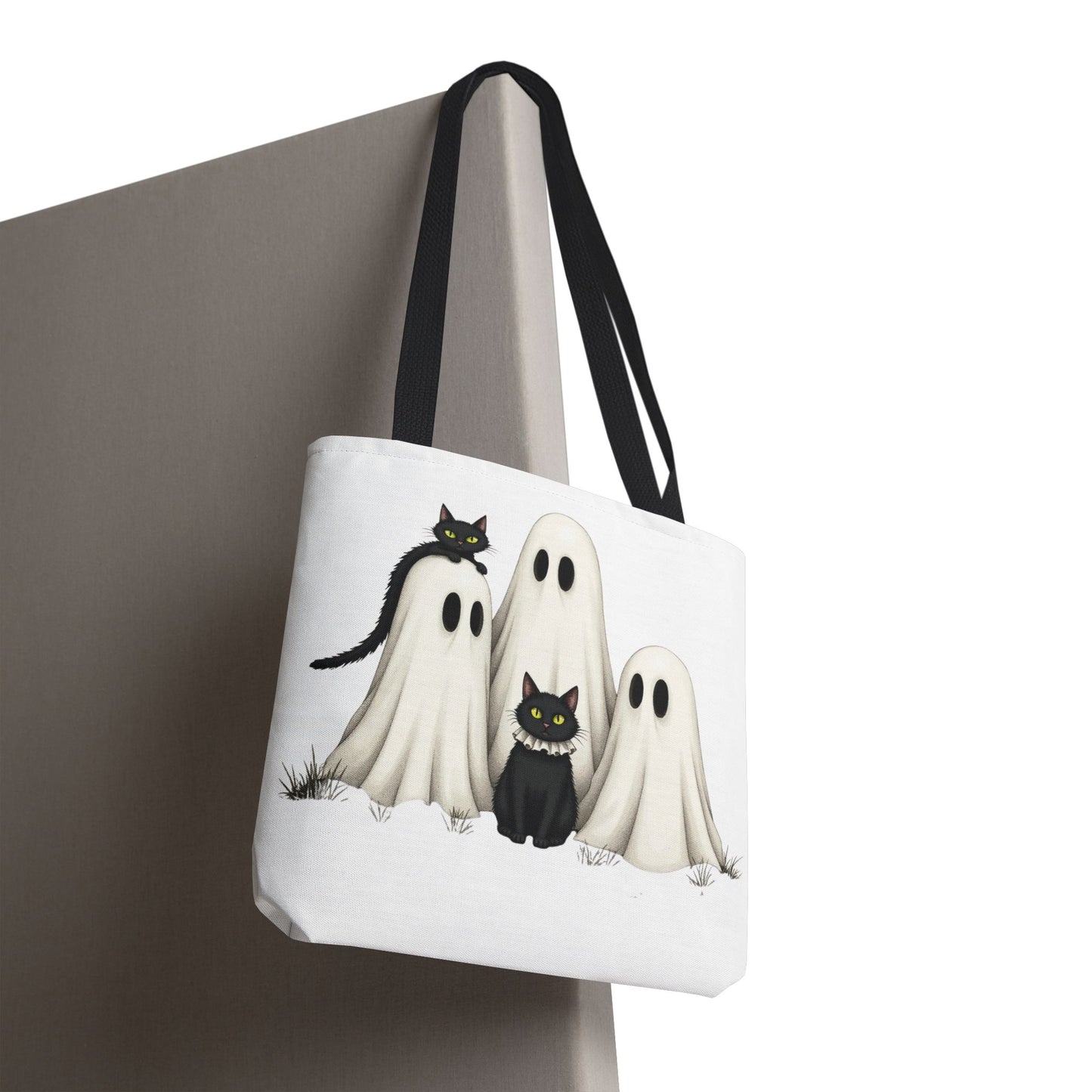 ๐โโฌ Ghosts & Black Cats Halloween Tote Bag โ Spooky Chic Retro Vibes ๐ป๐