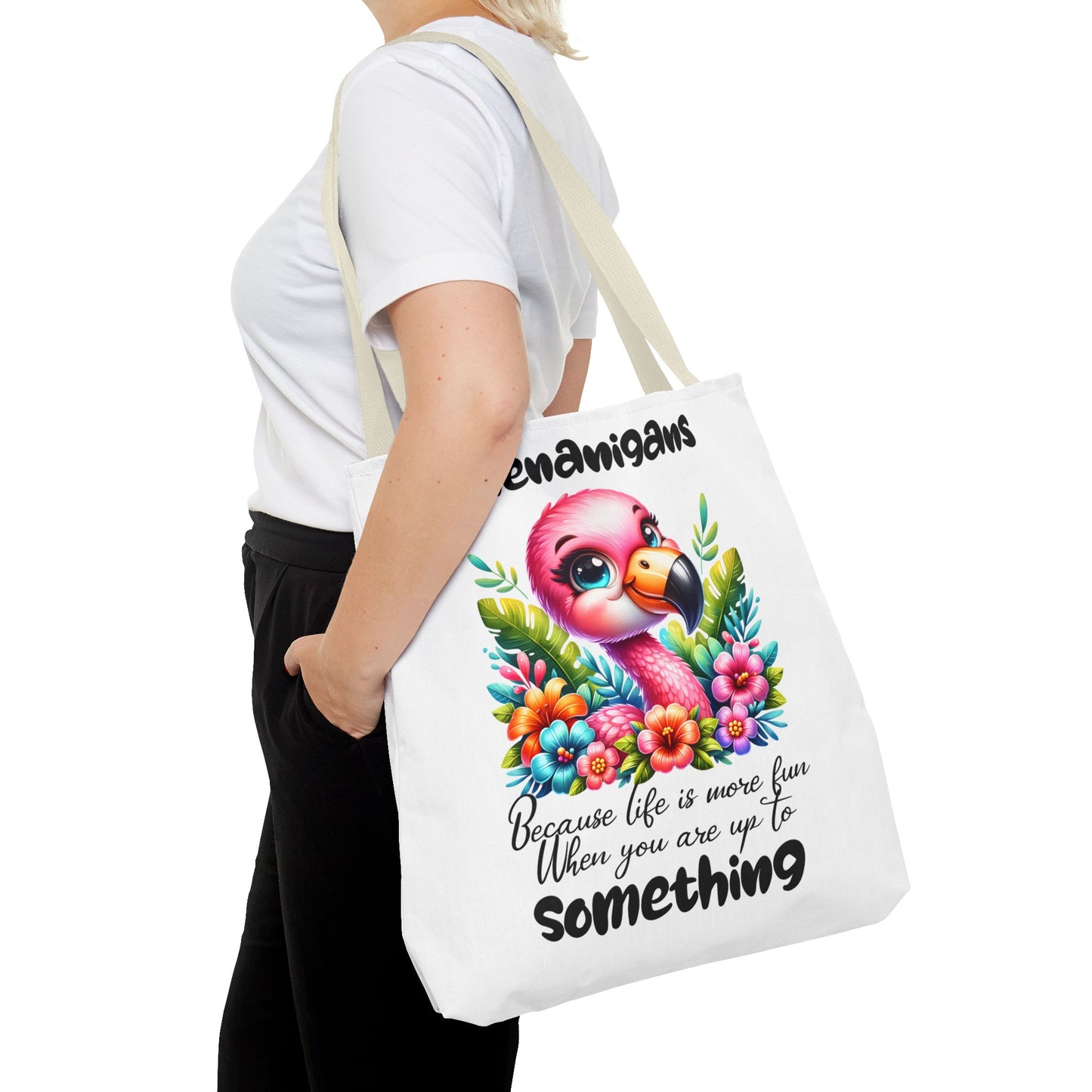 🌸 Flamingo & Floral Bliss – Bolso tote vibrante y divertido 🌺