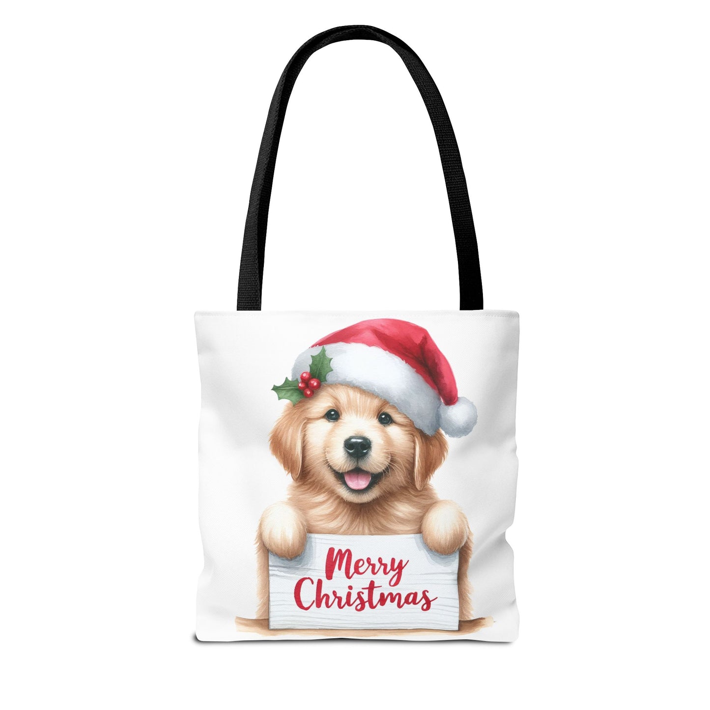 🐾 Golden Retriever “Merry Christmas” Tote Bag – Holiday Cheer in Every Carry 🎄