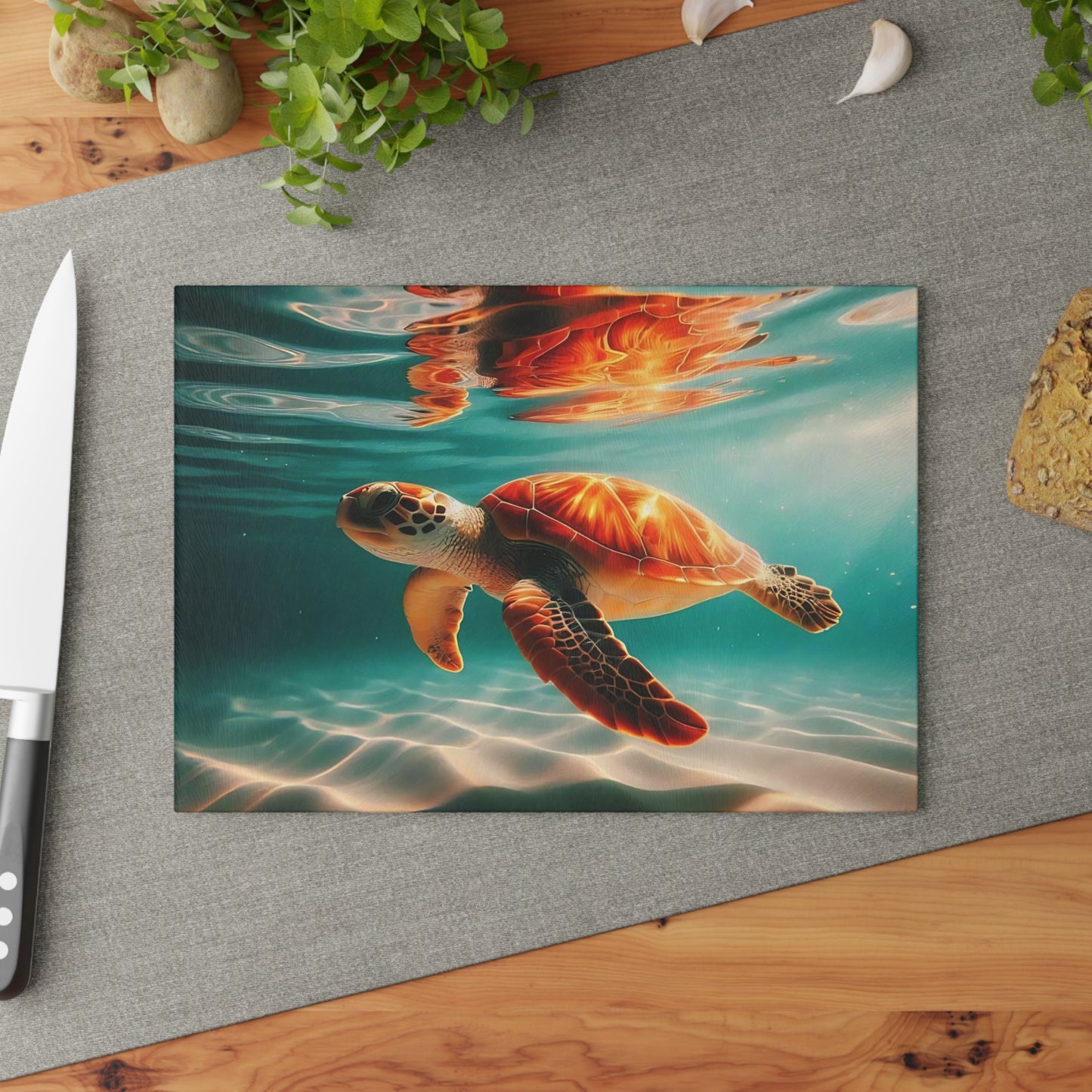 ๐ข๐
Sea Turtle Sunset Reflection Cutting Board โ Ocean Serenity for Your Kitchen ๐โจ