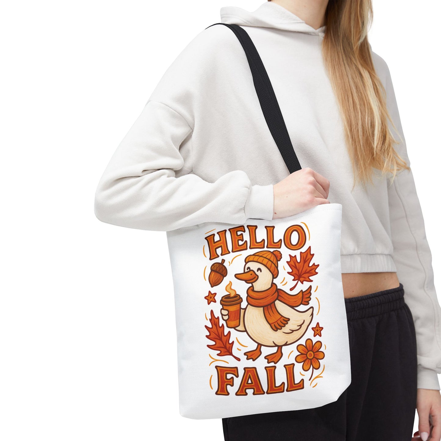 🧡 Hello Fall Duck Tote Bag – Cozy Autumn Vibes & Feathered Charm 🍂🦆
