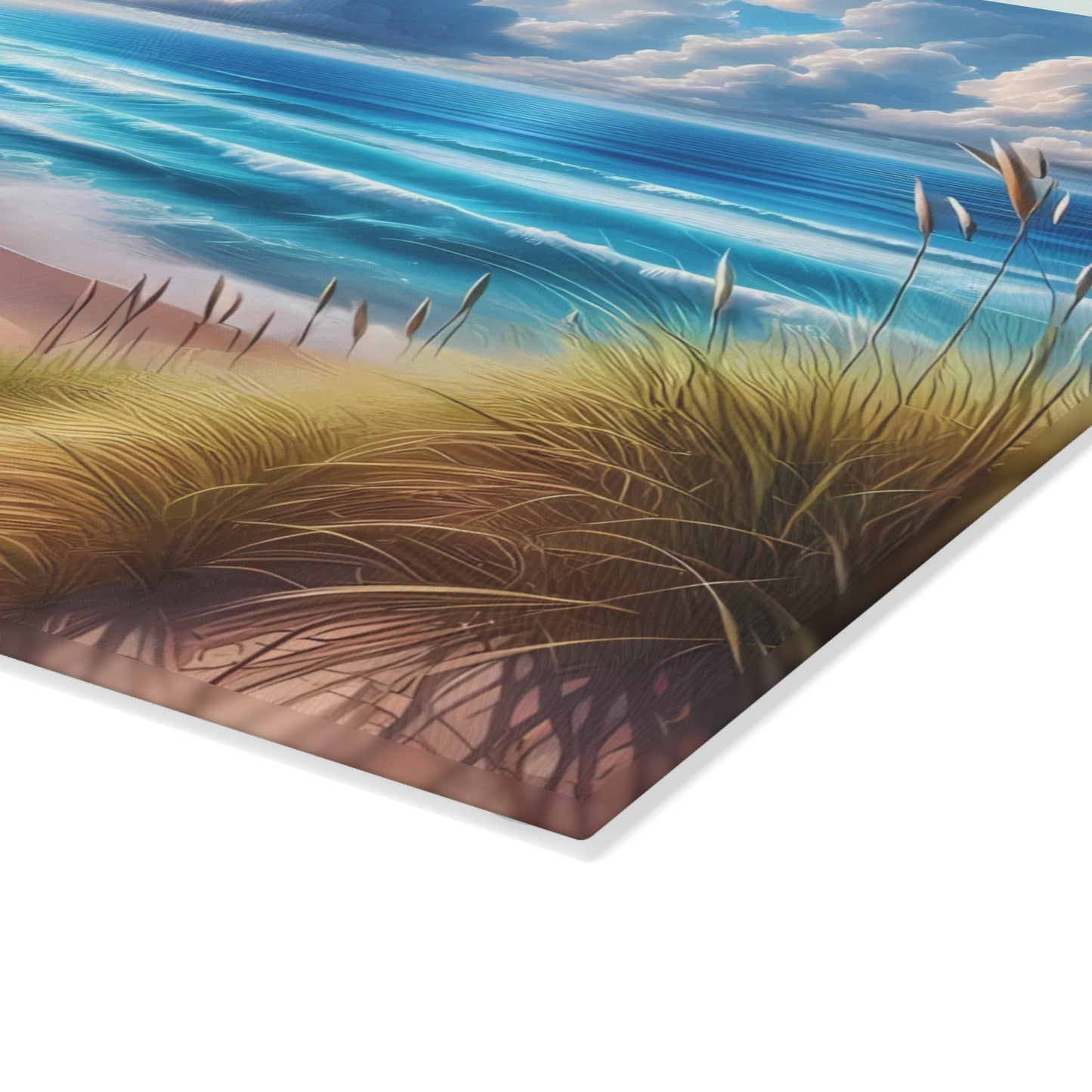 Tabla de cortar de vidrio con escena de playa, regalo para amantes de la playa, regalo de boda, regalo de fiesta de compromiso, regalo de cocina para recién casados, regalo de inauguración de la casa