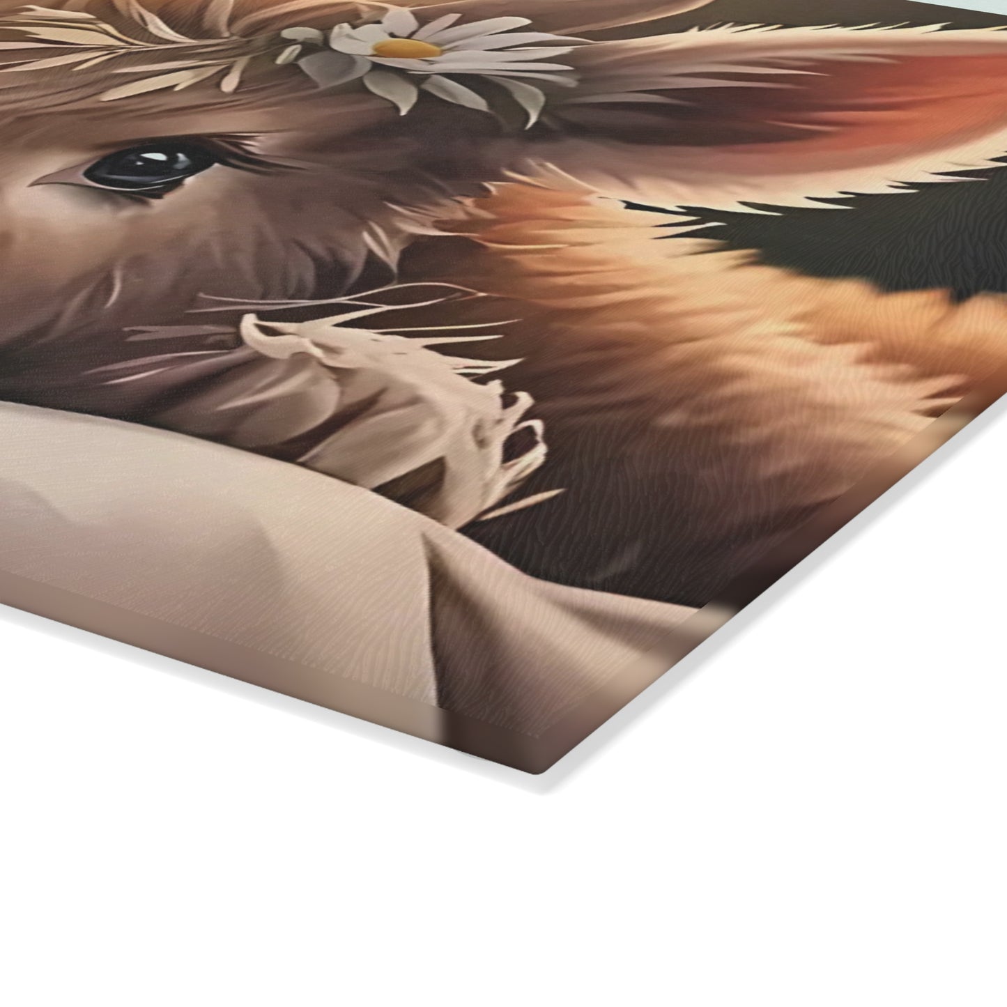 🐮🌼 Daisy Highland Calf Cutting Board – Country Charm with Sweet Simplicity 🌸🐮