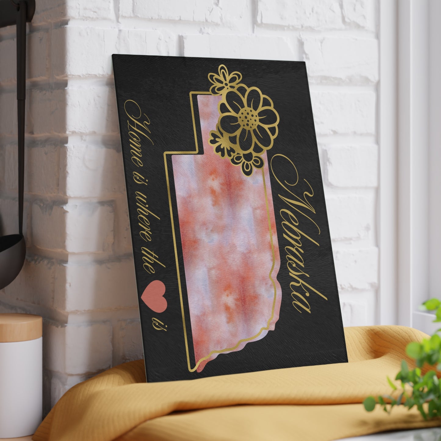 🌸 Nebraska Floral State Cutting Board – Rustic Charm Meets Heartland Pride 🌸