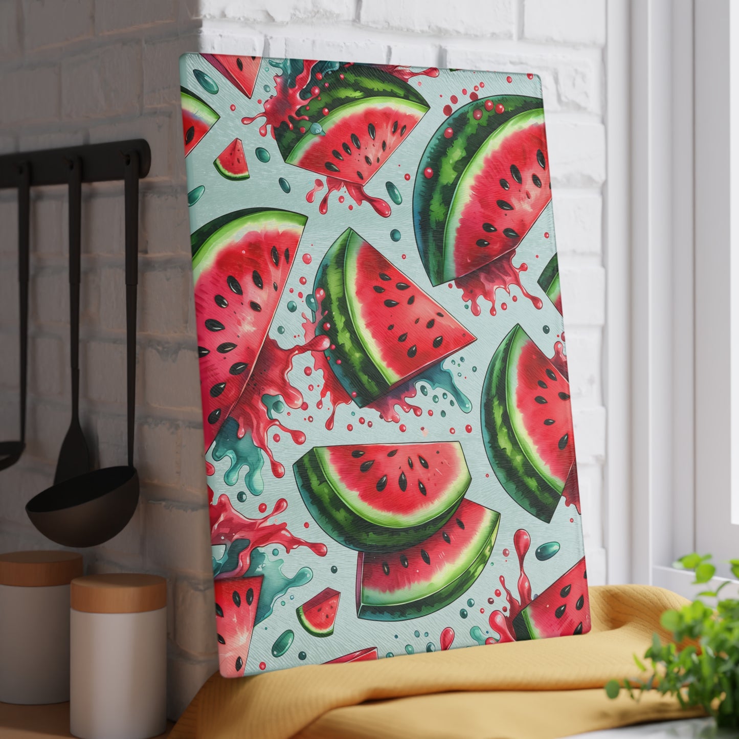 Tabla de cortar con diseño de sandía: Diversión veraniega, dulce y jugosa para tu cocina