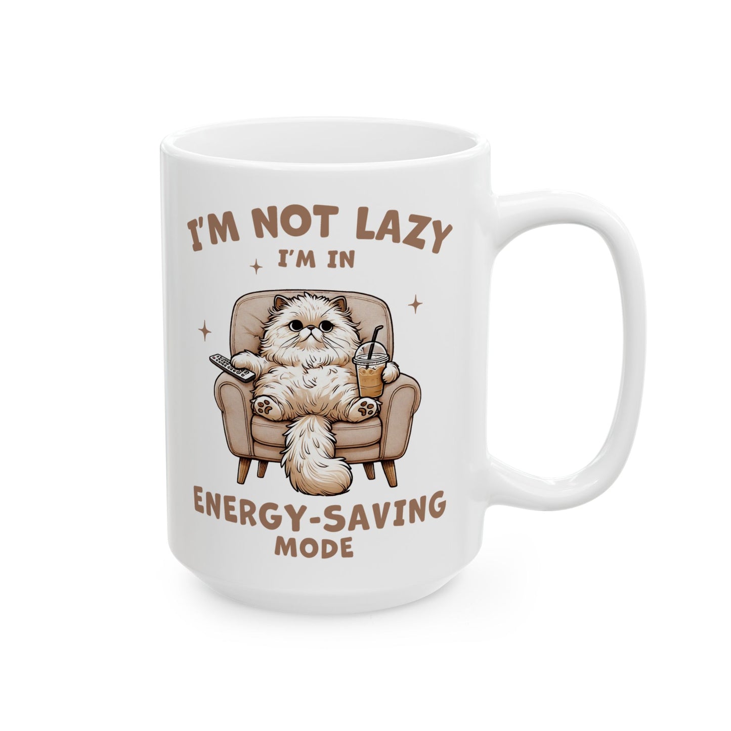 🐾 No soy perezoso, estoy en modo ahorro de energía – Divertida taza de café de gato para amantes de los gatos 😸