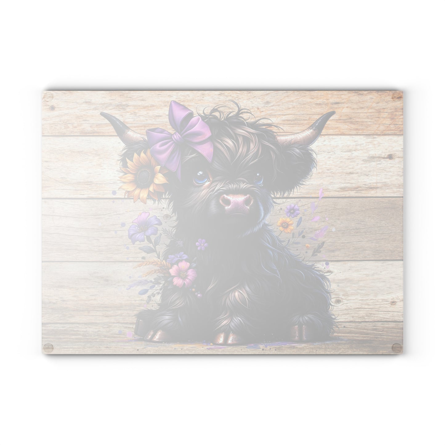 Tabla de cortar de vaca, tabla de cortar de vidrio con diseño de vaca de las Highlands, decoración de cocina con diseño de vaca, tabla de cortar para regalo de casa nueva, tabla de charcutería, regalos de vaca de las Highlands
