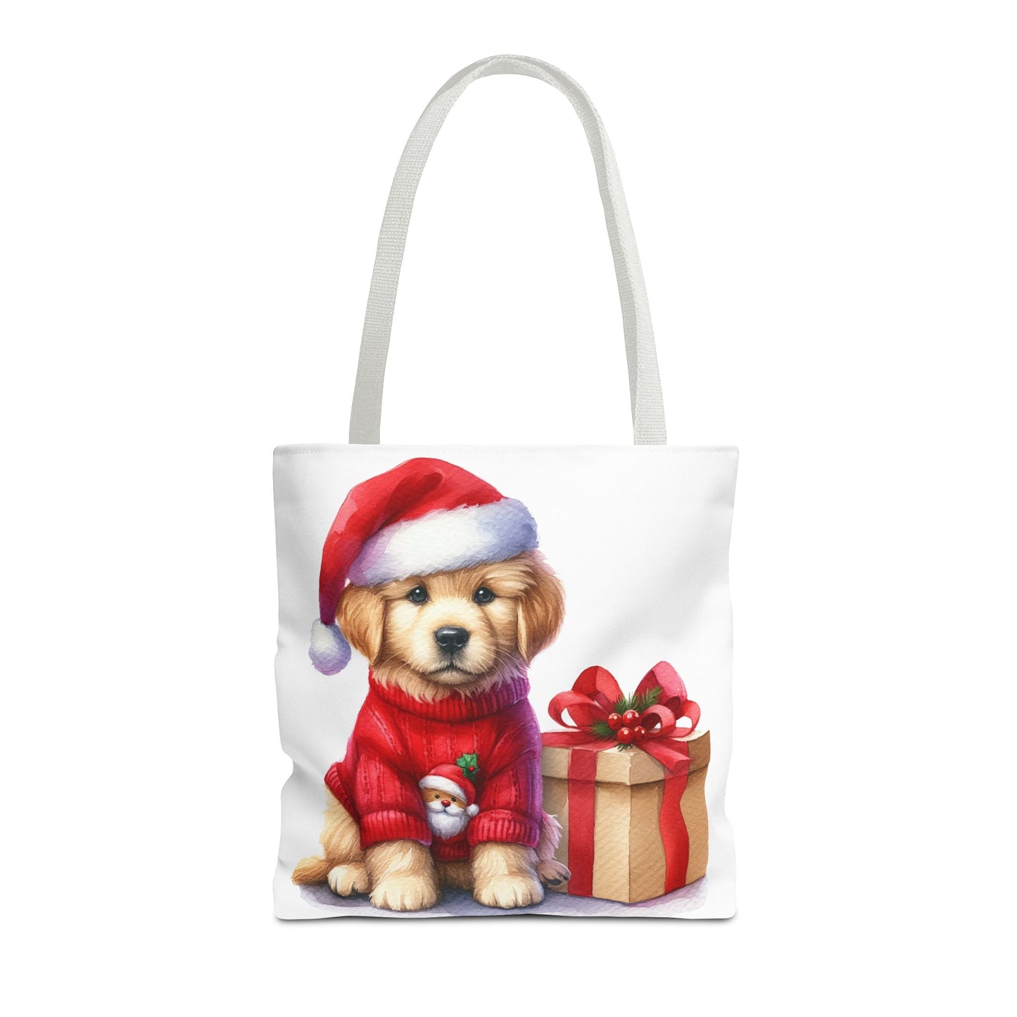 🎄 Golden Retriever Puppy Christmas Tote Bag – Festive Charm for Dog Lovers 🐶