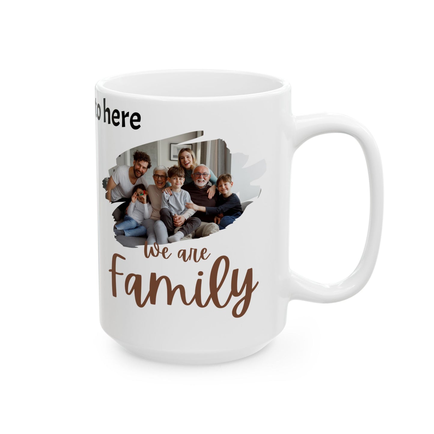 Taza personalizada con foto familiar "Somos Familia" 🏠