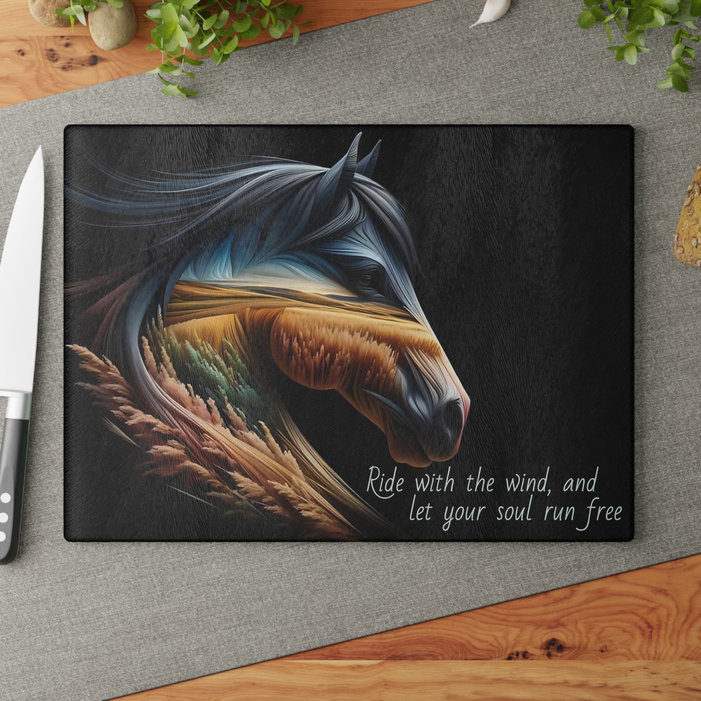 Horse cutting board, Farmhouse kitchen decor, Equestrian gift, Rustic kitchen gift, Horse lover decor, Charcuterie Board, unique accessory