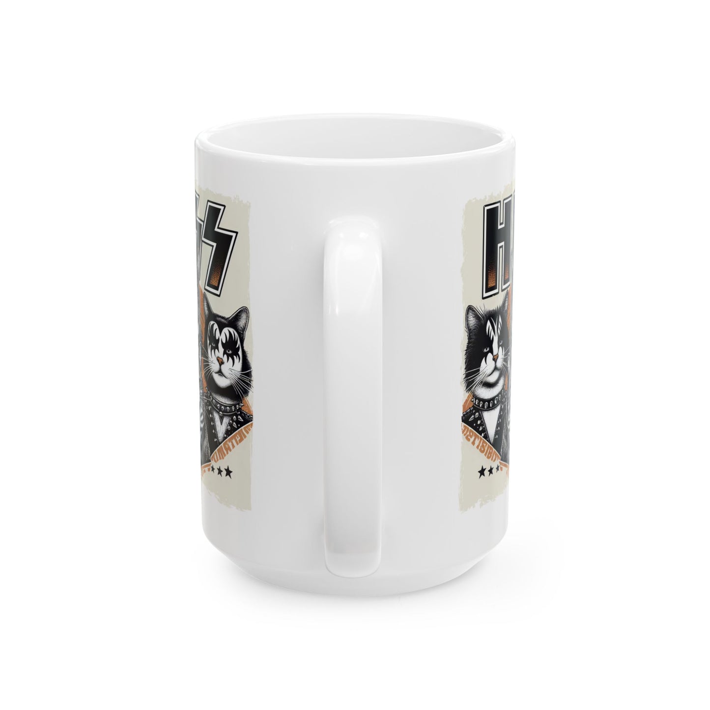 HISS Rock Band Cat Mug โ Purrfectly Loud, Proud & Hilarious