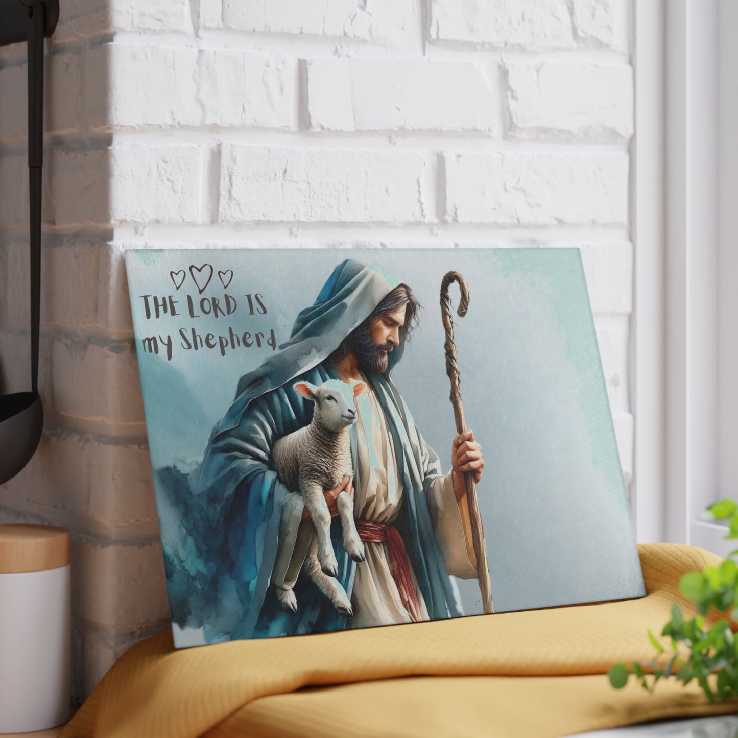 Tabla de cortar de Jesús, tabla de cortar de vidrio templado, tabla de charcutería, tabla de cortar, regalo de inauguración de la casa, tabla de cortar personalizada