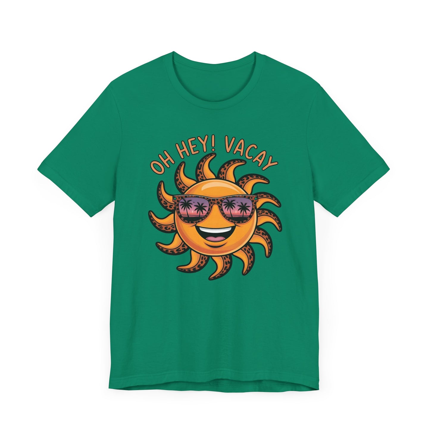 ☀️ ¡Hola! Camiseta de vacaciones – Sol sonriente con gafas de sol | Camiseta gráfica de verano para mujer