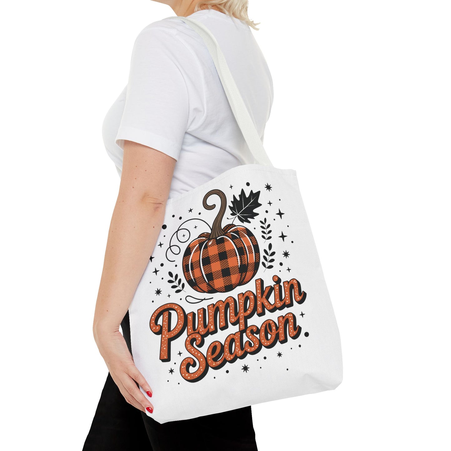 🎃 Pumpkin Season Tote Bag – Fall Buffalo Plaid Style for Autumn Lovers 🍂