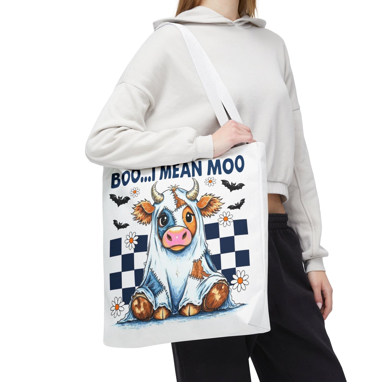 ๐ฎ Boo... I Mean Moo Cow Halloween Tote Bag โ Spooky Cute Farmhouse Fun ๐ป๐