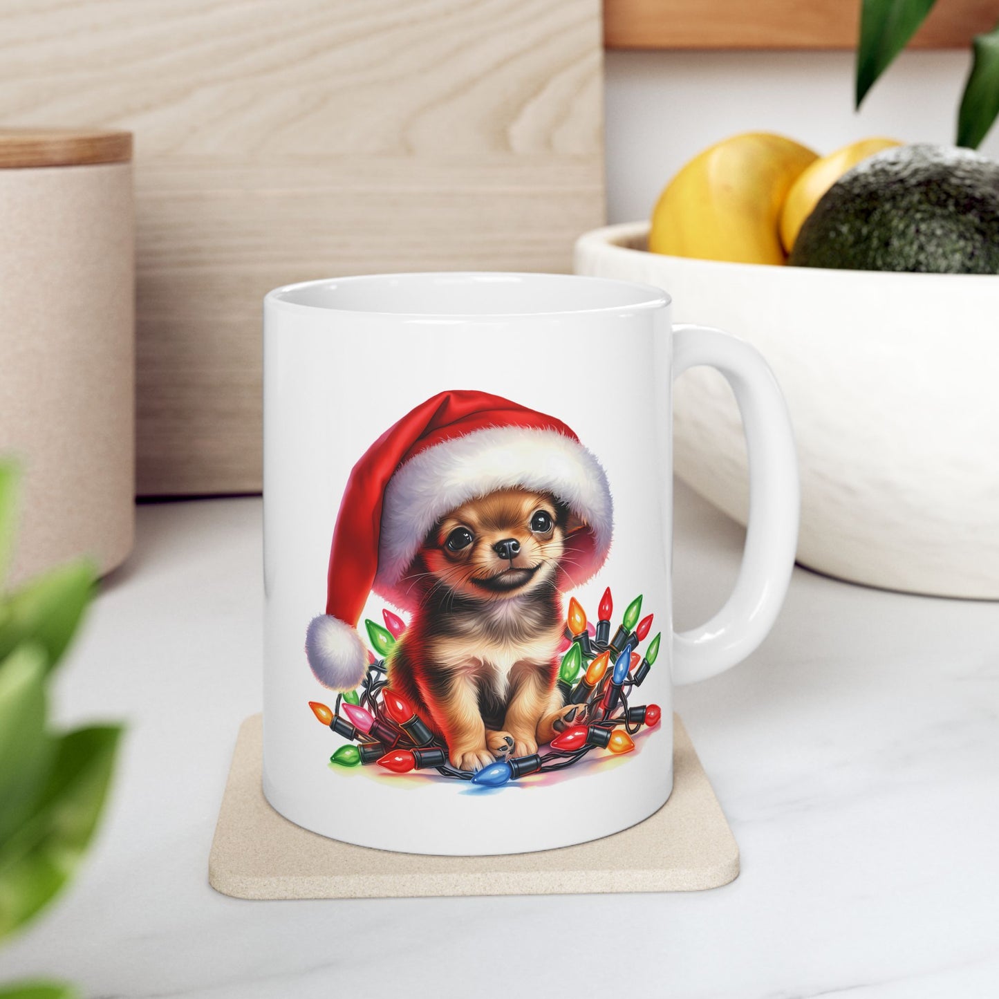 🎄 Chihuahua Christmas Lights Mug – Festive Pup Joy in Every Sip! 🐾☕
