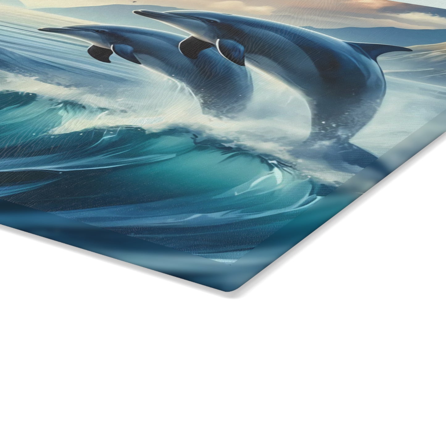 🌊🐬 Ocean Wave Dolphins Cutting Board – Coastal Elegance for Your Kitchen 🐬🌊