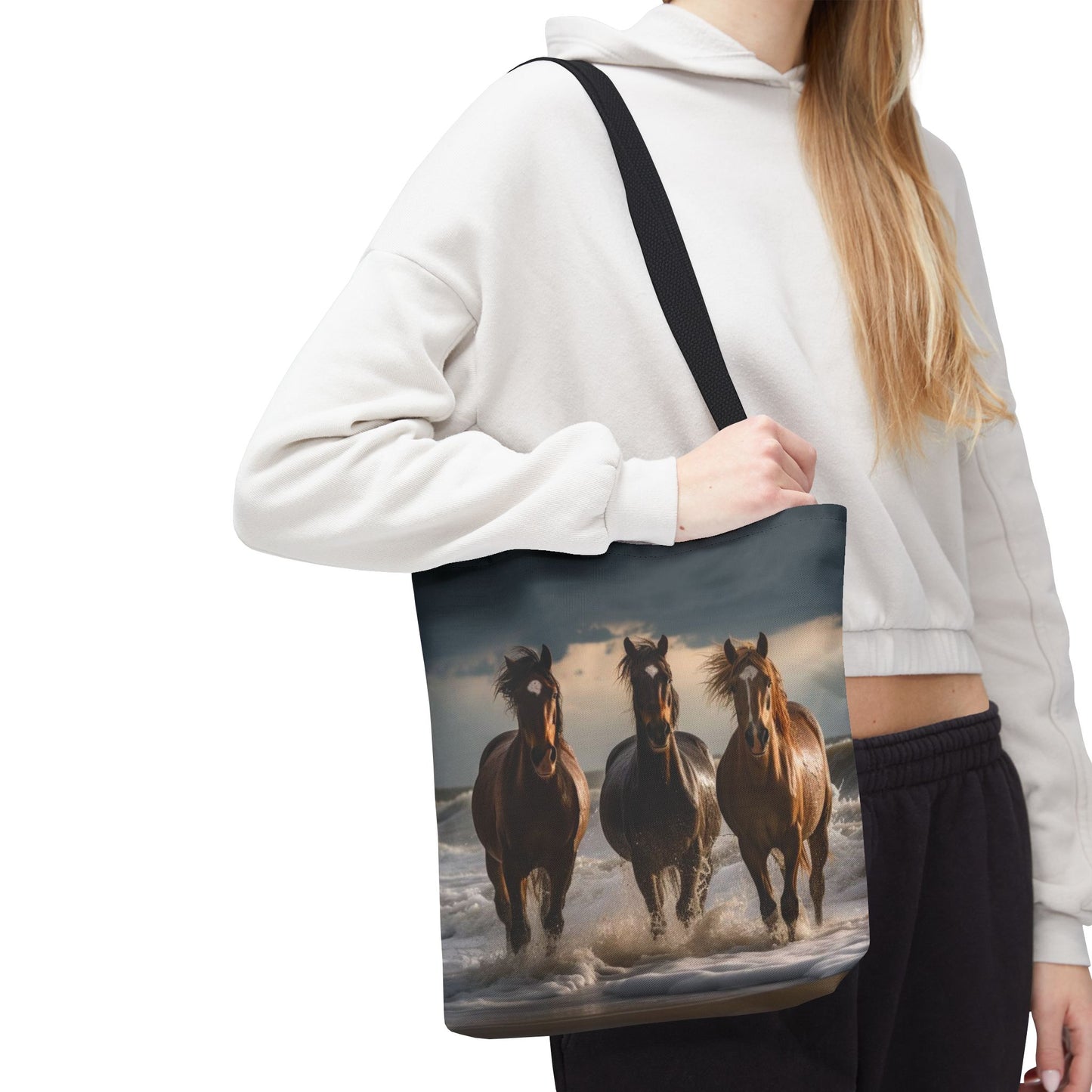Bolsa de mano Caballos salvajes al anochecer: un bolso de mano atrevido inspirado en la naturaleza para amantes de los caballos