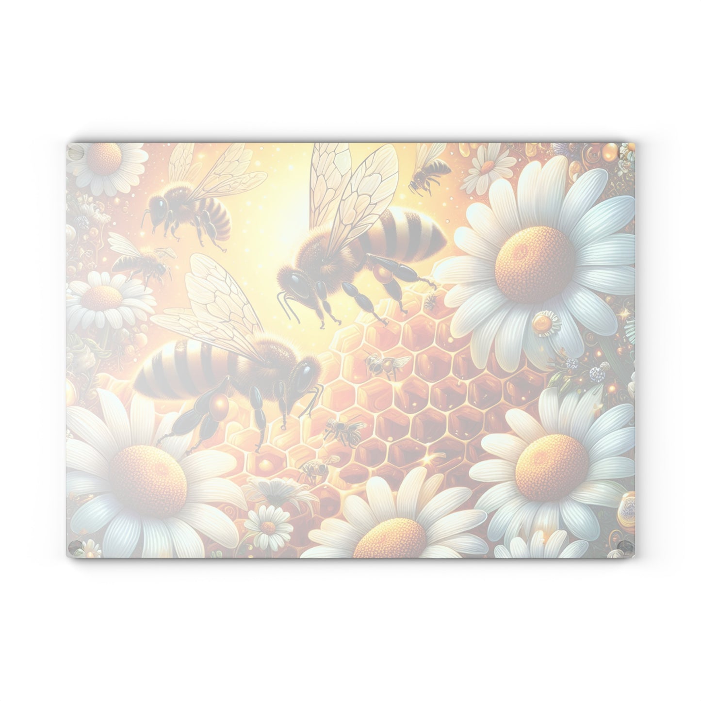 🐝 Bee & Daisy Honeycomb Cutting Board – Nature’s Buzzing Kitchen Elegance 🌼