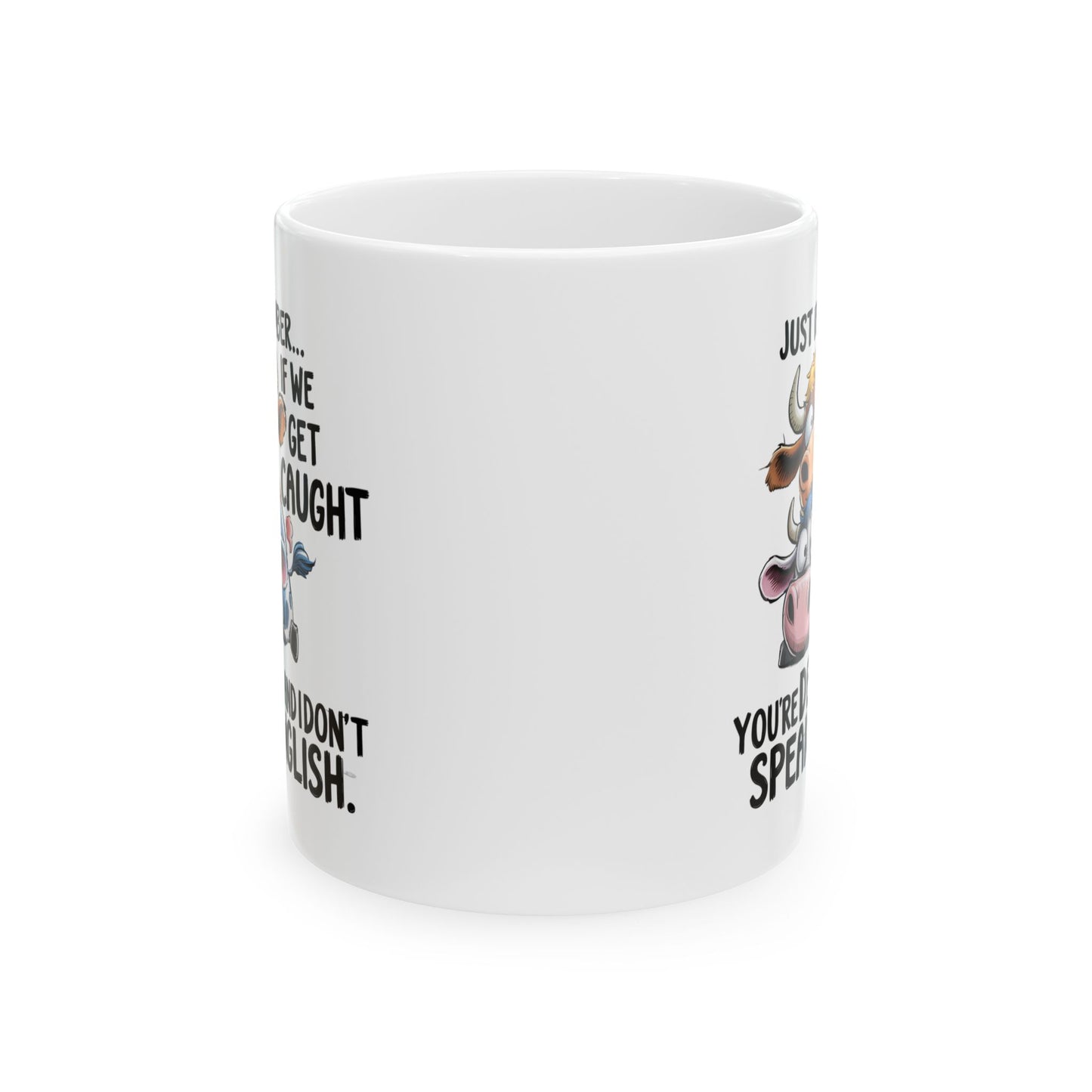 🐄 ¡Recuerda... que no te pillen! – Taza divertida de vaca para amantes de los animales y del humor