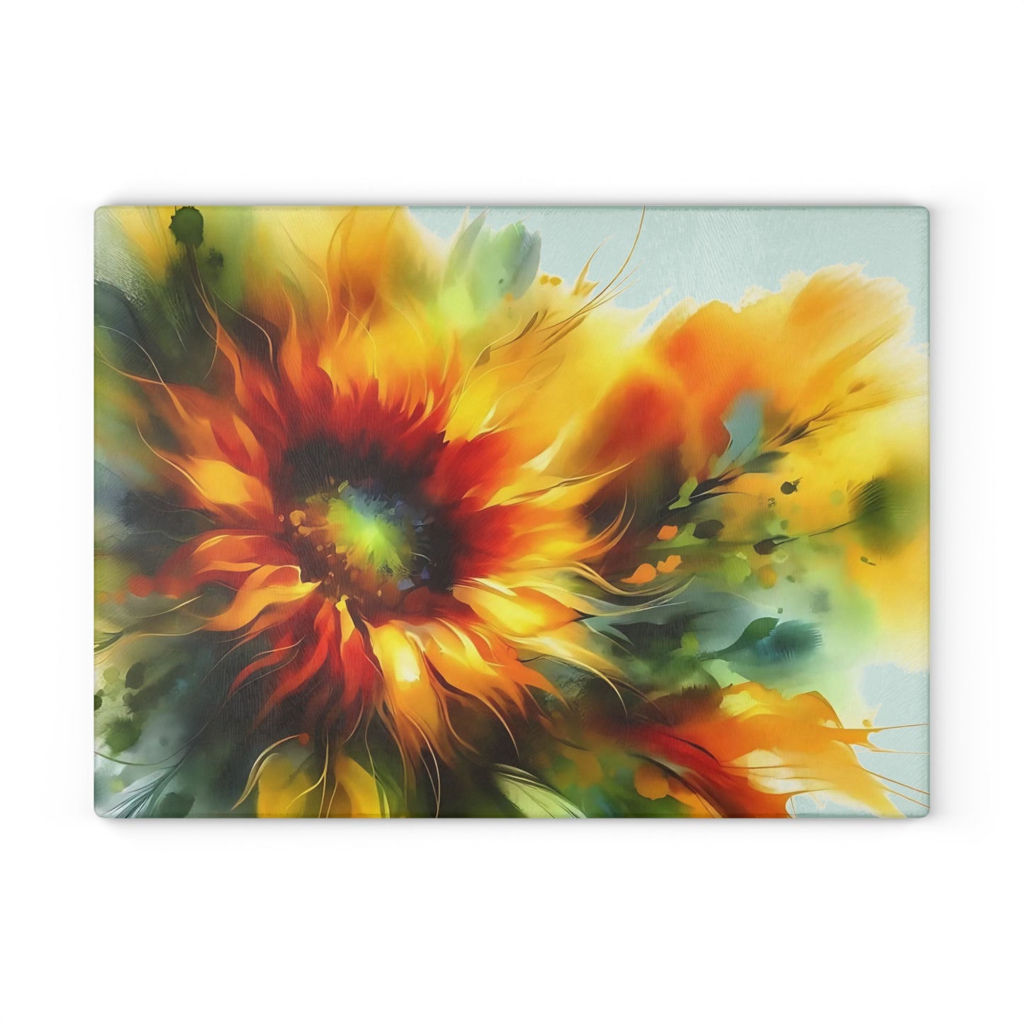 Tabla de cortar de vidrio templado con diseño de girasol: ¡Ilumina tu cocina!