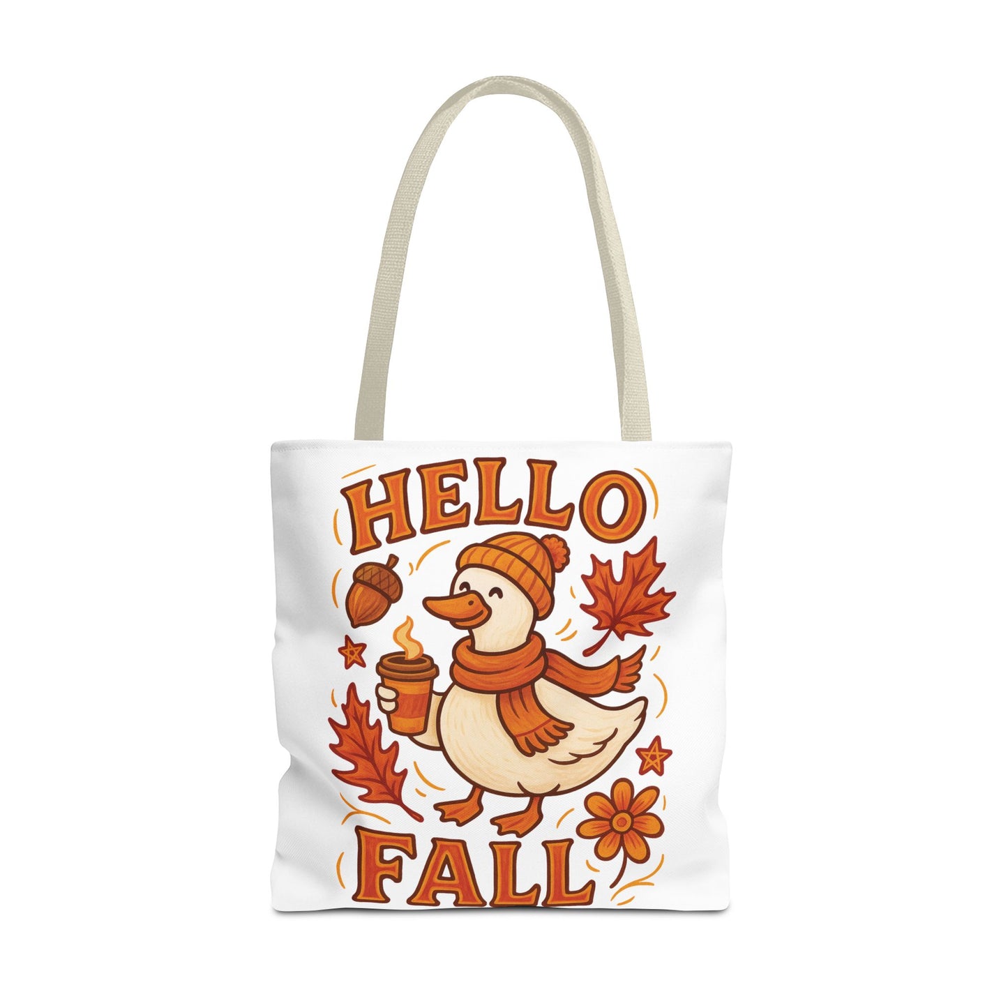 🧡 Hello Fall Duck Tote Bag – Cozy Autumn Vibes & Feathered Charm 🍂🦆