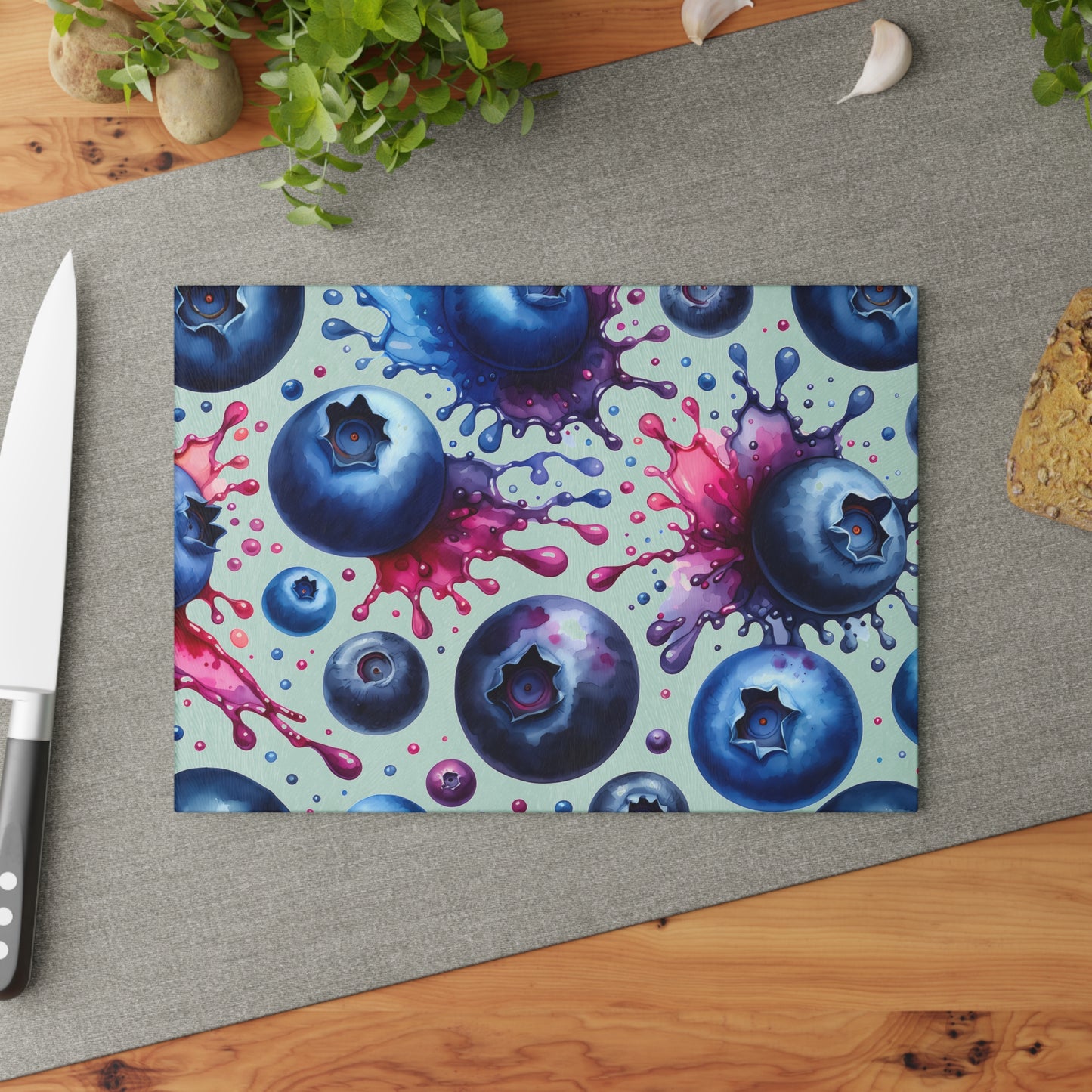 🫐 Blueberry Splash Cutting Board – Bursting with Juicy Color for Your Kitchen