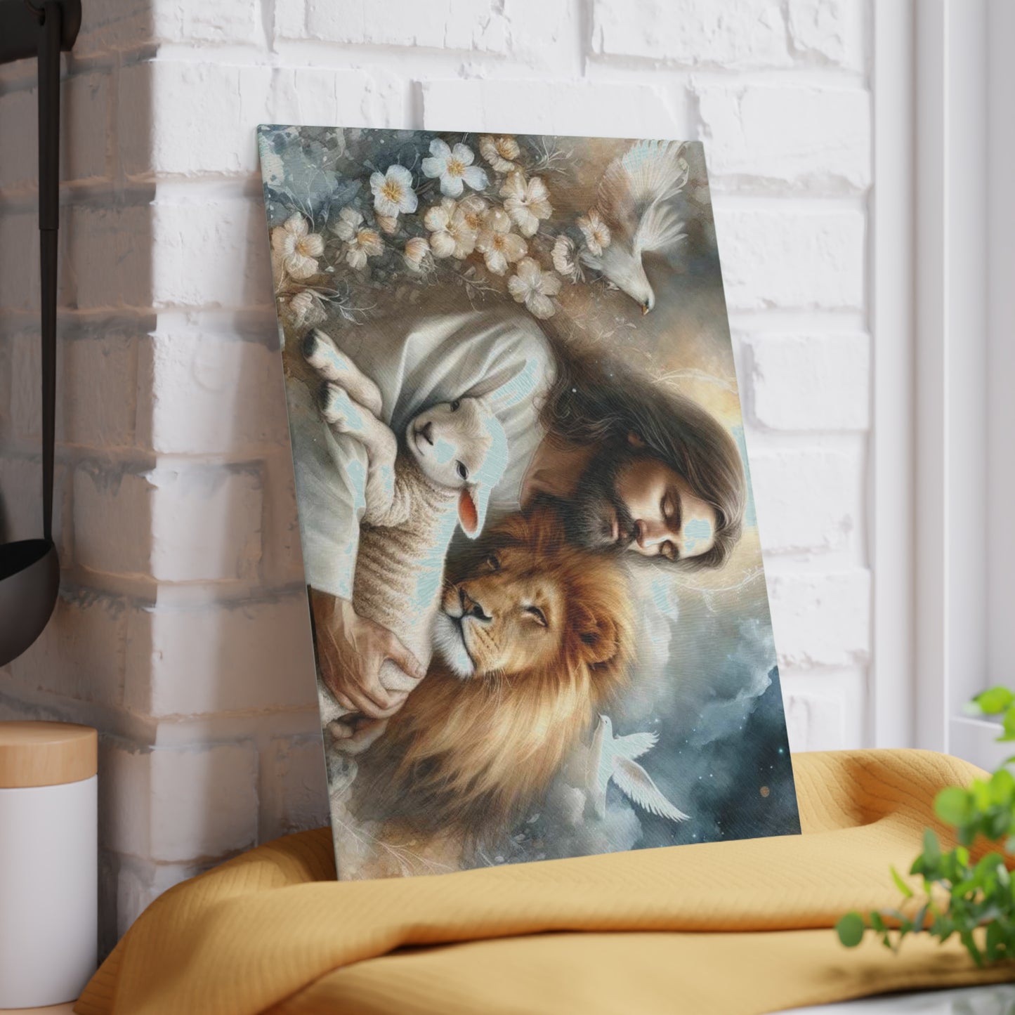 Tabla de cortar de Jesús, tabla de cortar de vidrio templado, tabla de charcutería, tabla de cortar, regalo de inauguración de la casa, tabla de cortar personalizada
