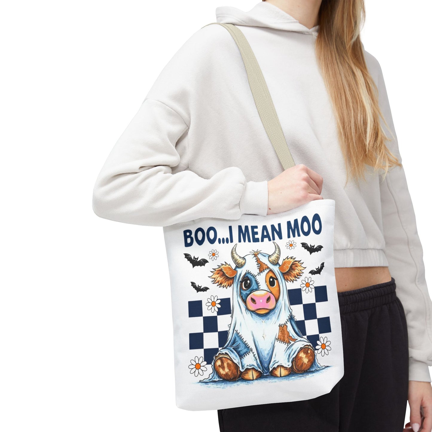 ๐ฎ Boo... I Mean Moo Cow Halloween Tote Bag โ Spooky Cute Farmhouse Fun ๐ป๐