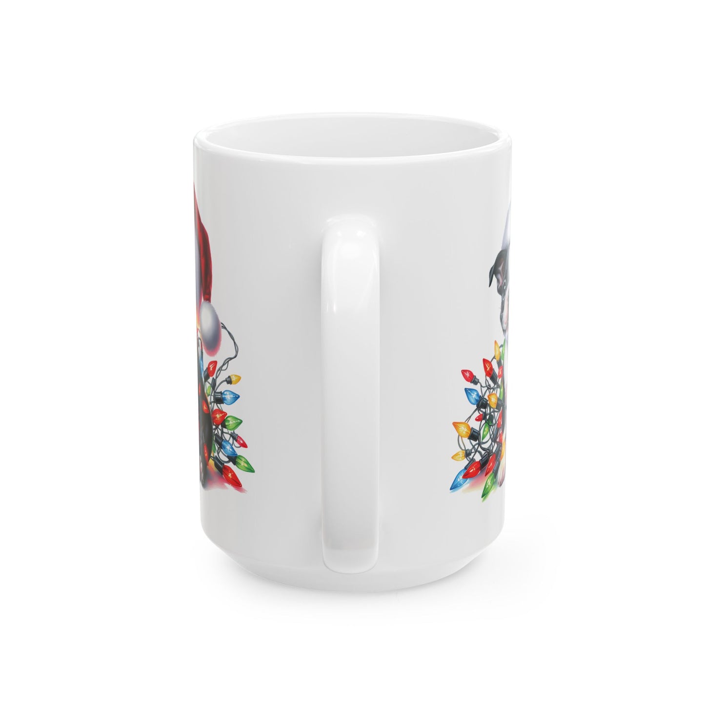 🎄 Boston Terrier Christmas Lights Mug – Adorable Holiday Cheer in Every Sip! 🐾