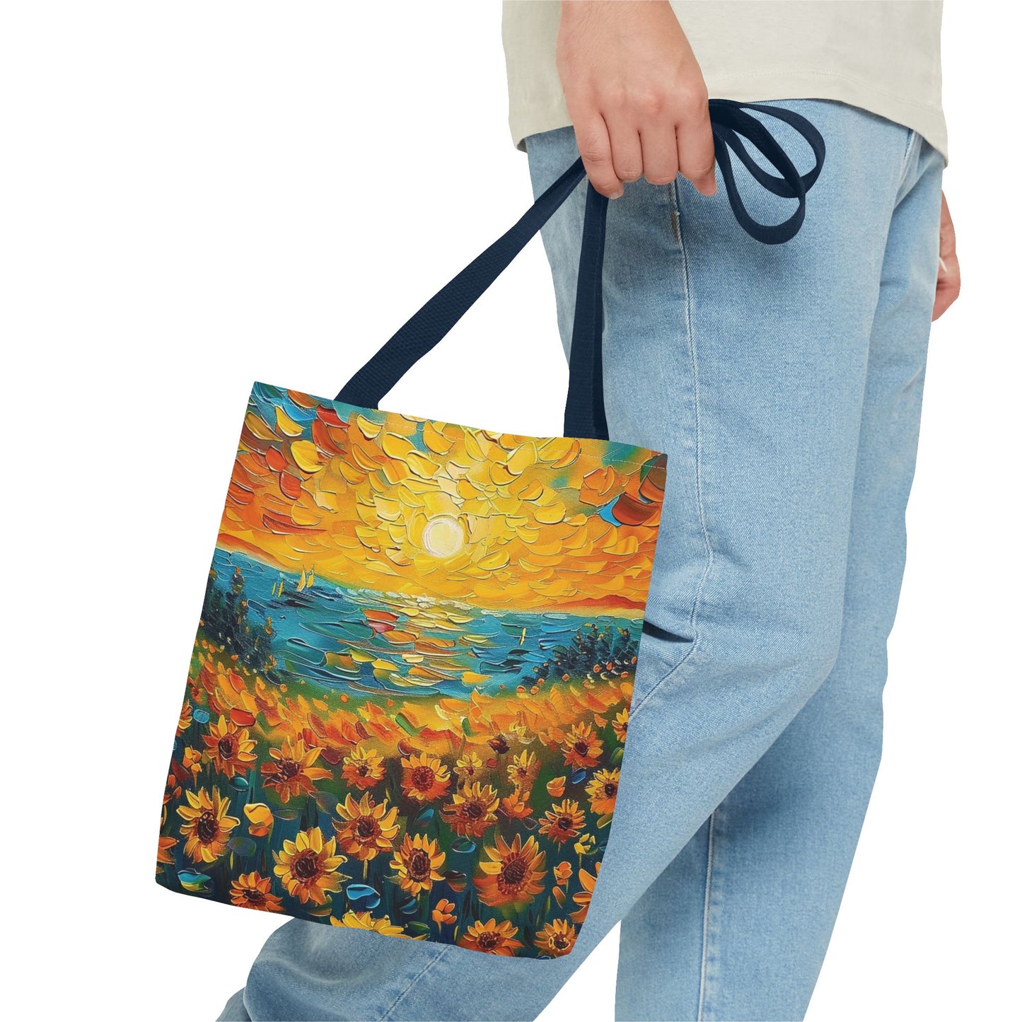 🌻 Girasoles al Atardecer – Bolso Tote Vibrante y Artístico 🌅