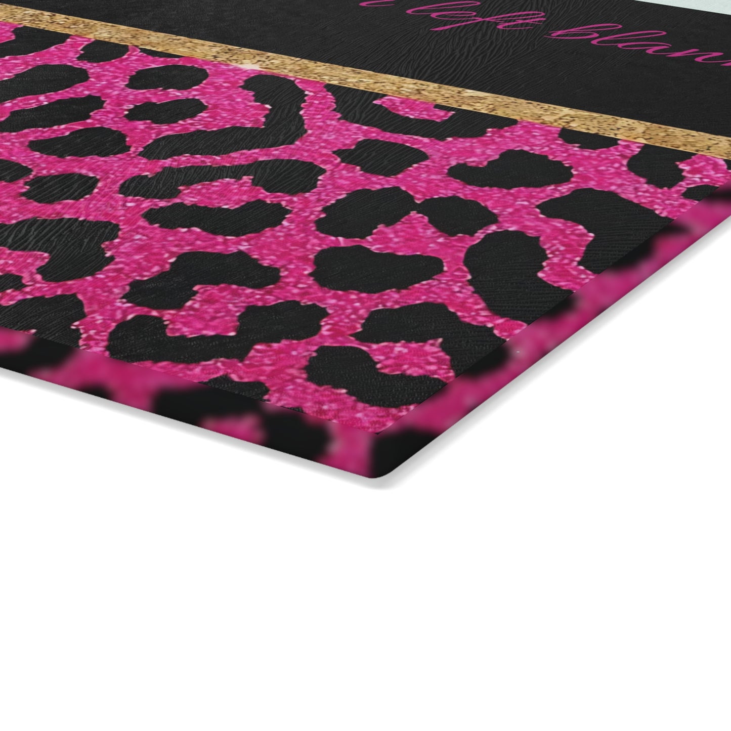 Tabla de cortar con estampado de leopardo rosa: decoración de cocina personalizada y llamativa con brillo y glamour