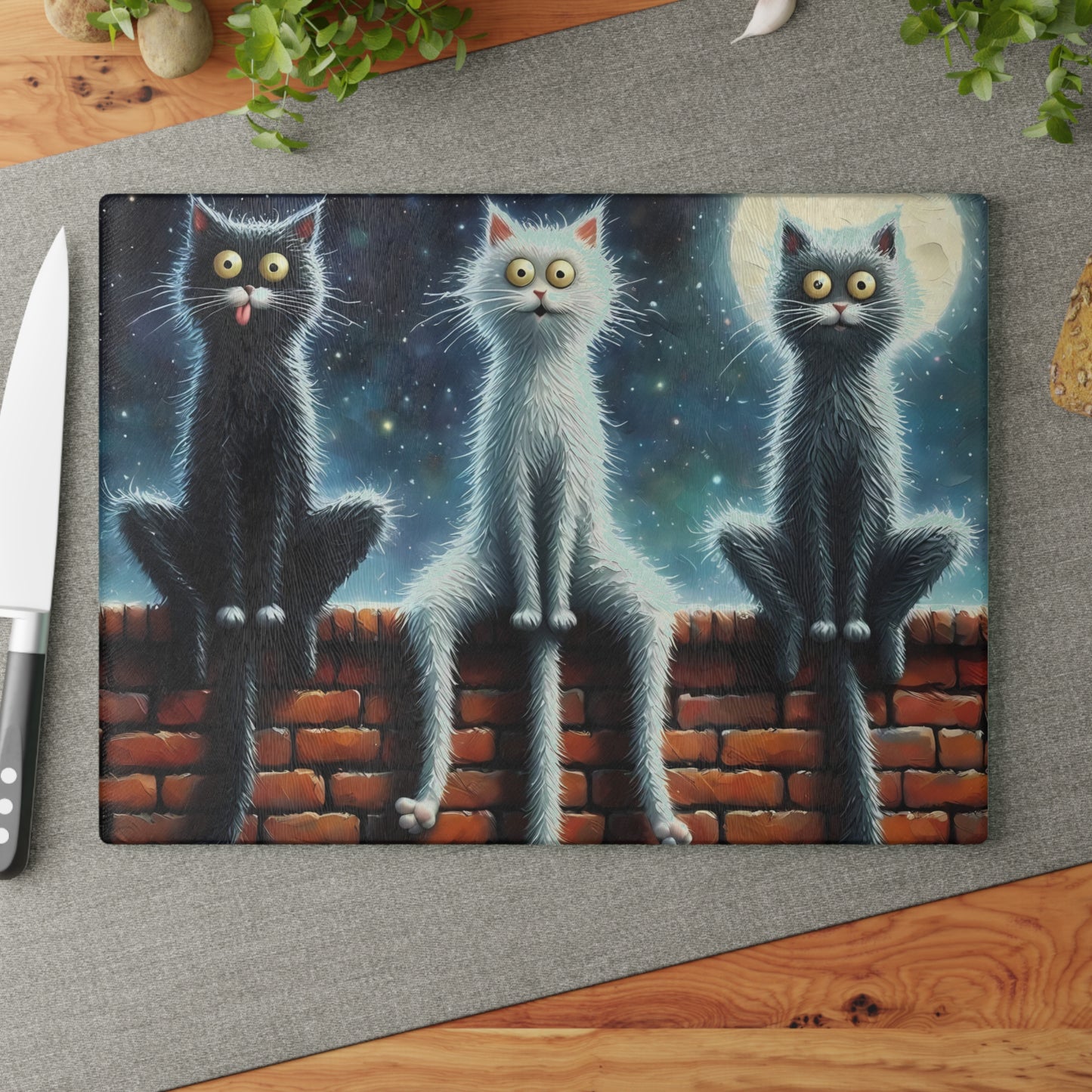 Tabla de cortar de vidrio templado para gatos - Para amantes de los gatos