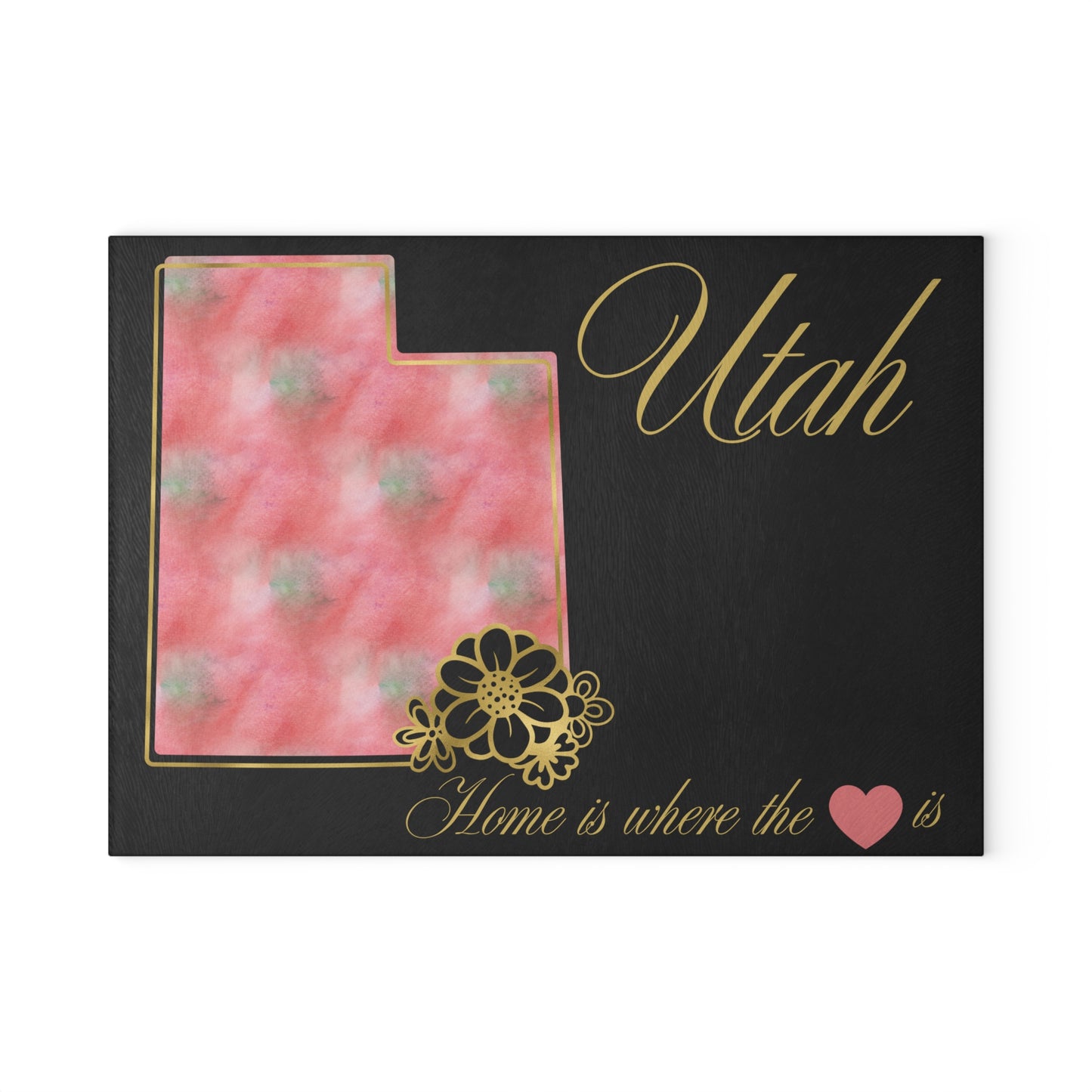 🌺 Utah Floral State Cutting Board – Canyon Blush Elegance in Every Slice 🌄
