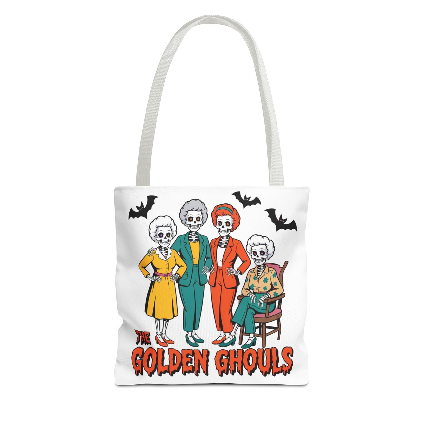 ๐ค Retro Skeleton Squad Tote Bag โ Spooky Chic Style for Halloween ๐ป๐